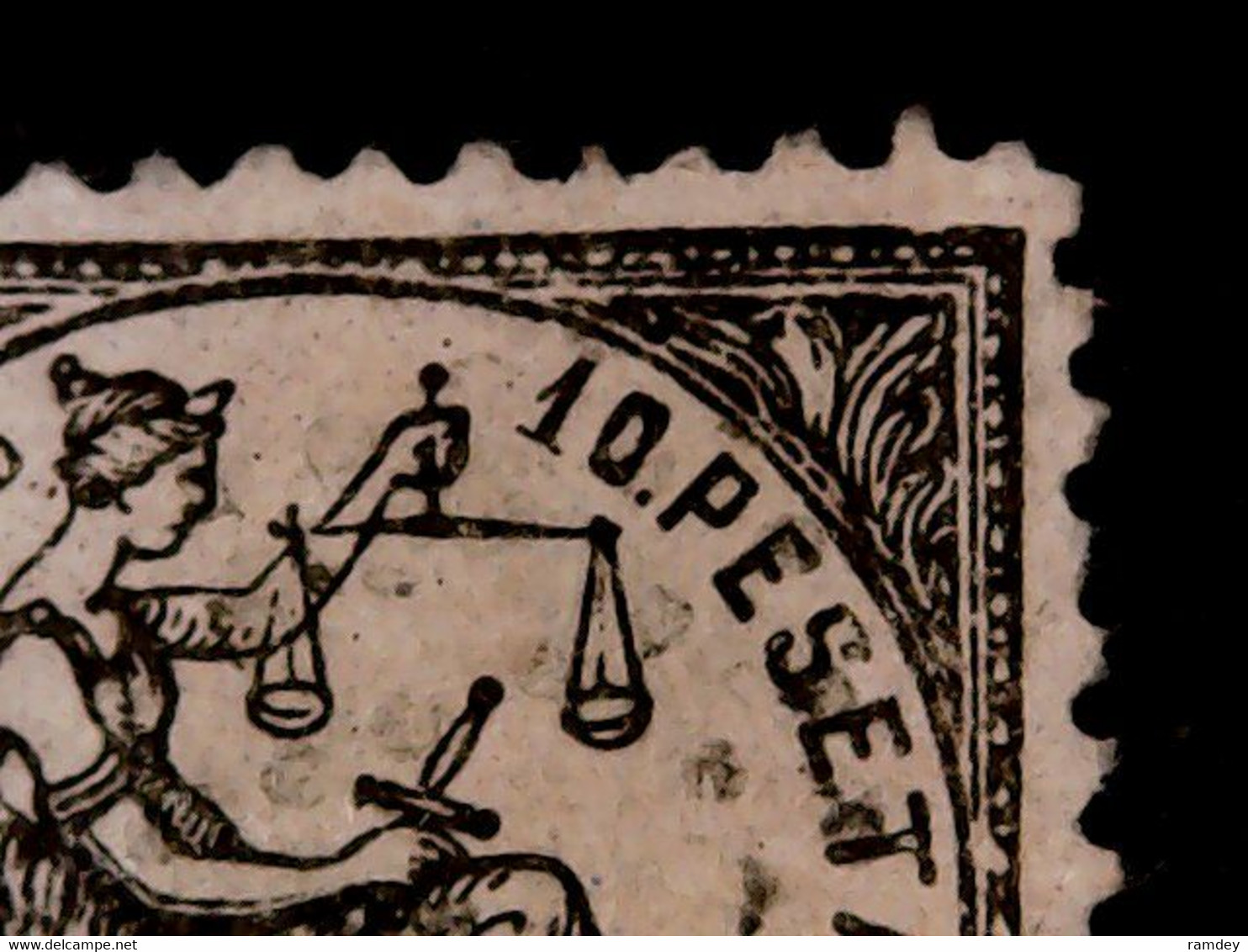 Spain Stamp 1874, Allegory Justice, 10 Peseta, Used, Scott#210, Cat > £1500