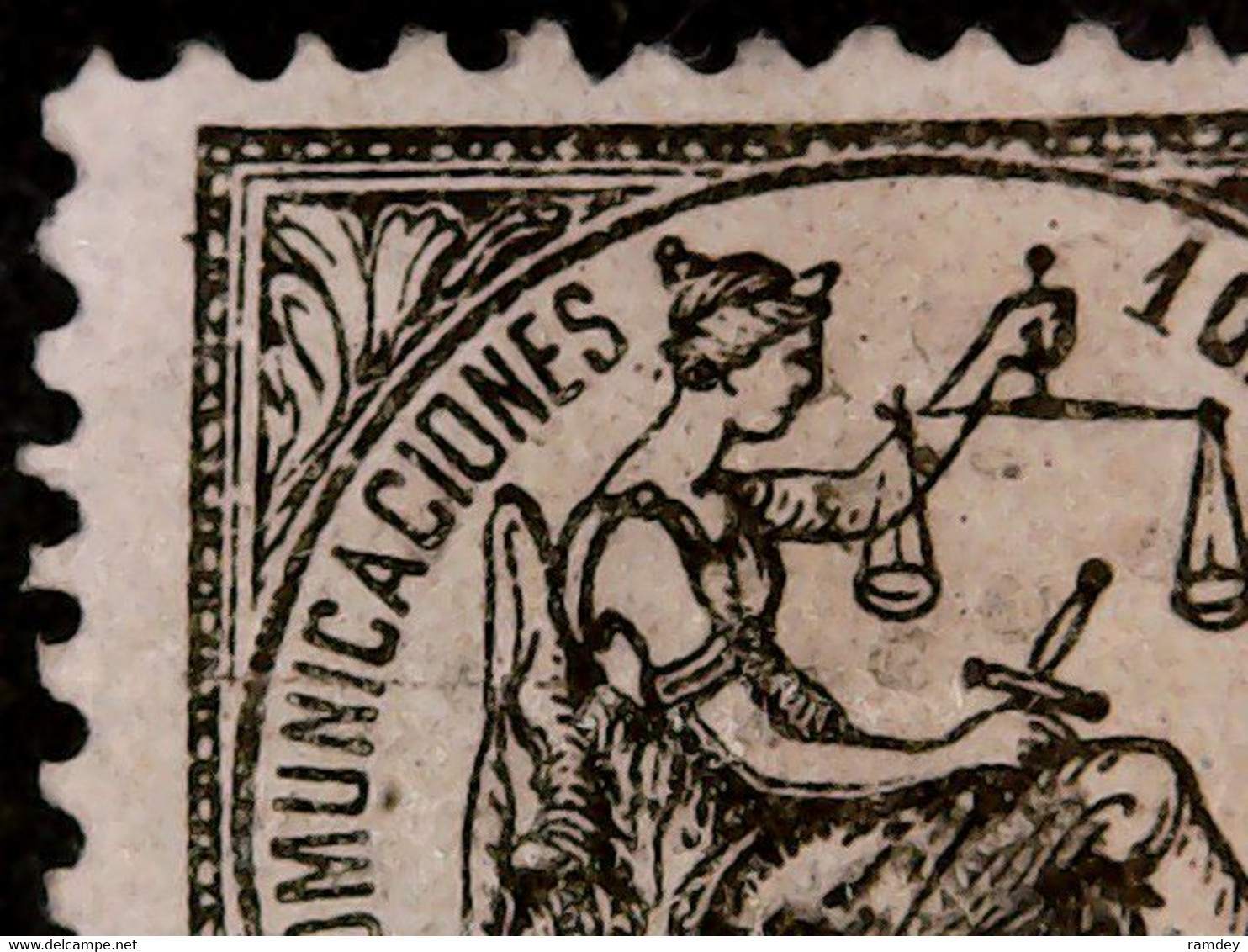 Spain Stamp 1874, Allegory Justice, 10 Peseta, Used, Scott#210, Cat > £1500