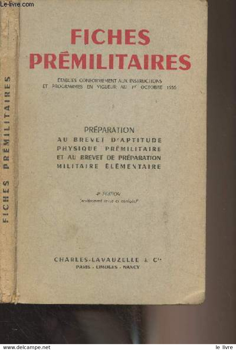 Fiches Prémilitaires - Préparation Au Brevet D'aptitude Physique Prémilitaire Et Au Brevet De Préparation Militaire élém - Français