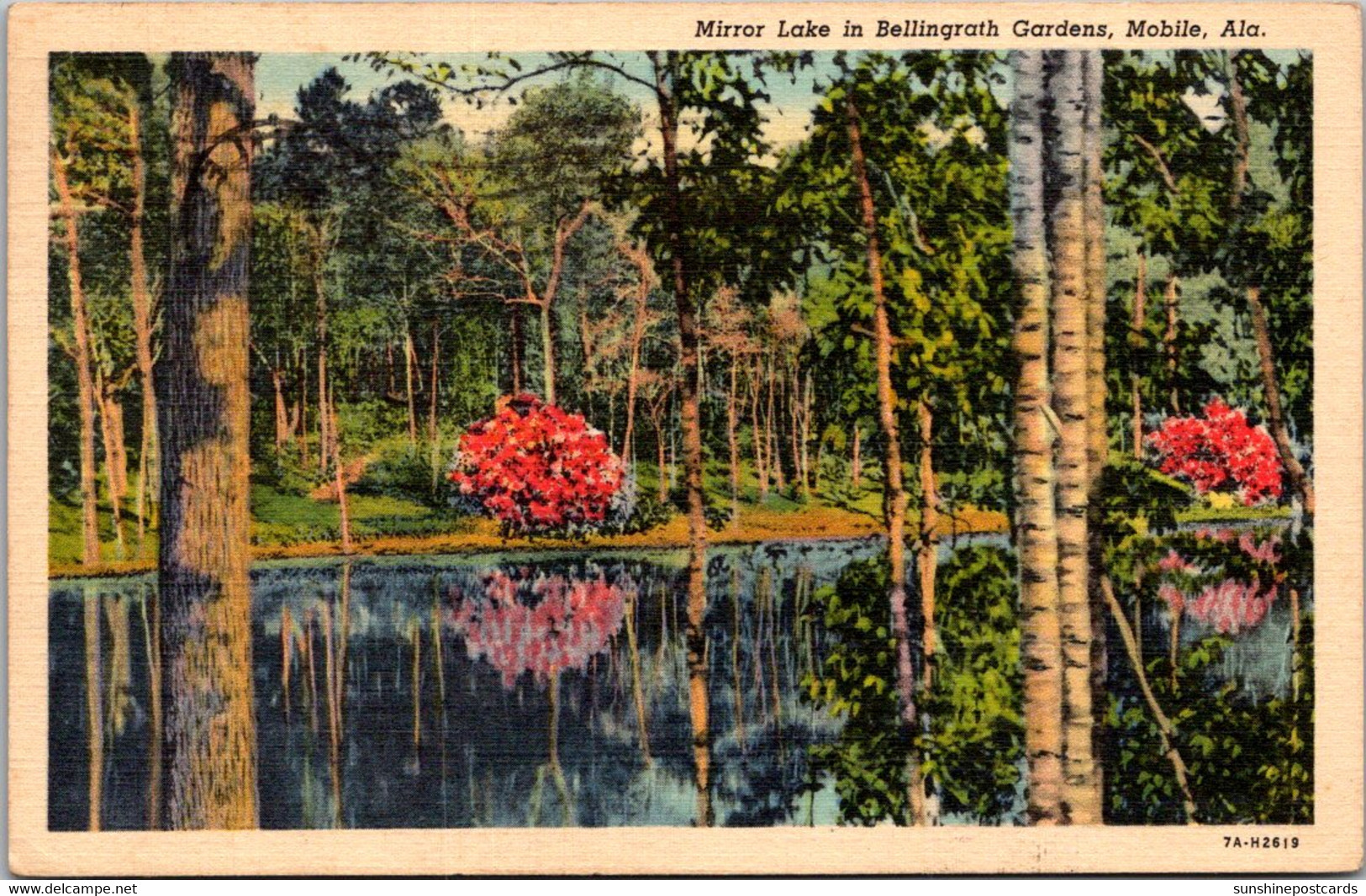 Alabama Mobile Bellingrath Gardens Mirror Lake 1938 Curteich - Mobile