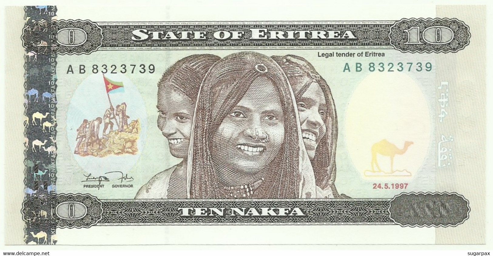 Eritrea - 10 Nakfa - 24.5.1997 - Pick: 3 - Unc. - Serie AB - Eritrea