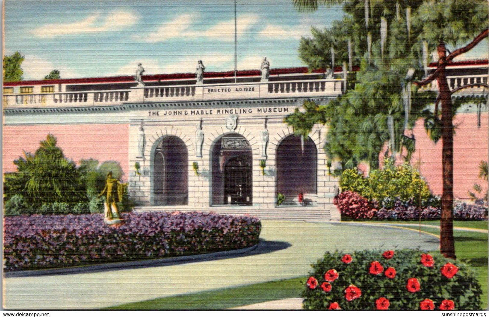 Florida Sarasota Ringling Museum Art Museum Entrance Curteich - Sarasota