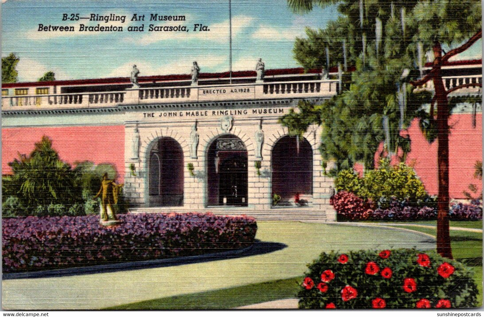 Florida Sarasota Ringling Museum Art Museum Entrance Curteich - Sarasota