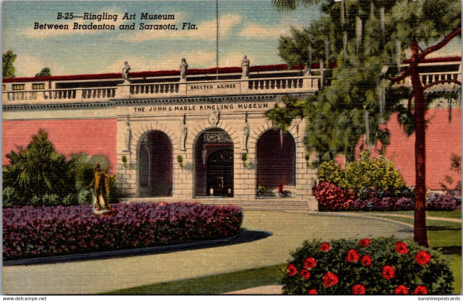 Florida Sarasota Ringling Art Museum Entrance Curteich - Sarasota