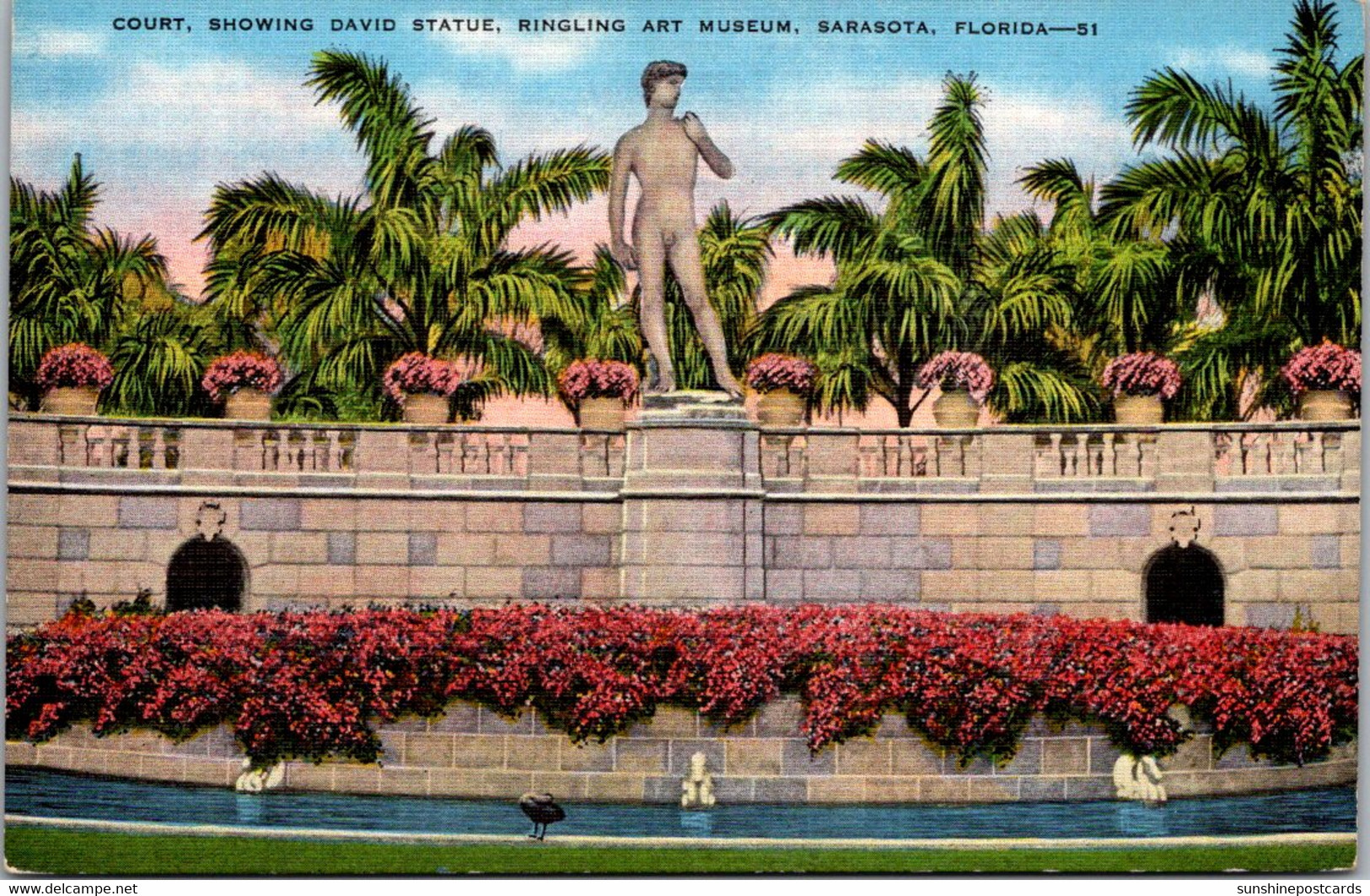 Florida Sarasota Ringling Art Museum Court Showing David Statue - Sarasota