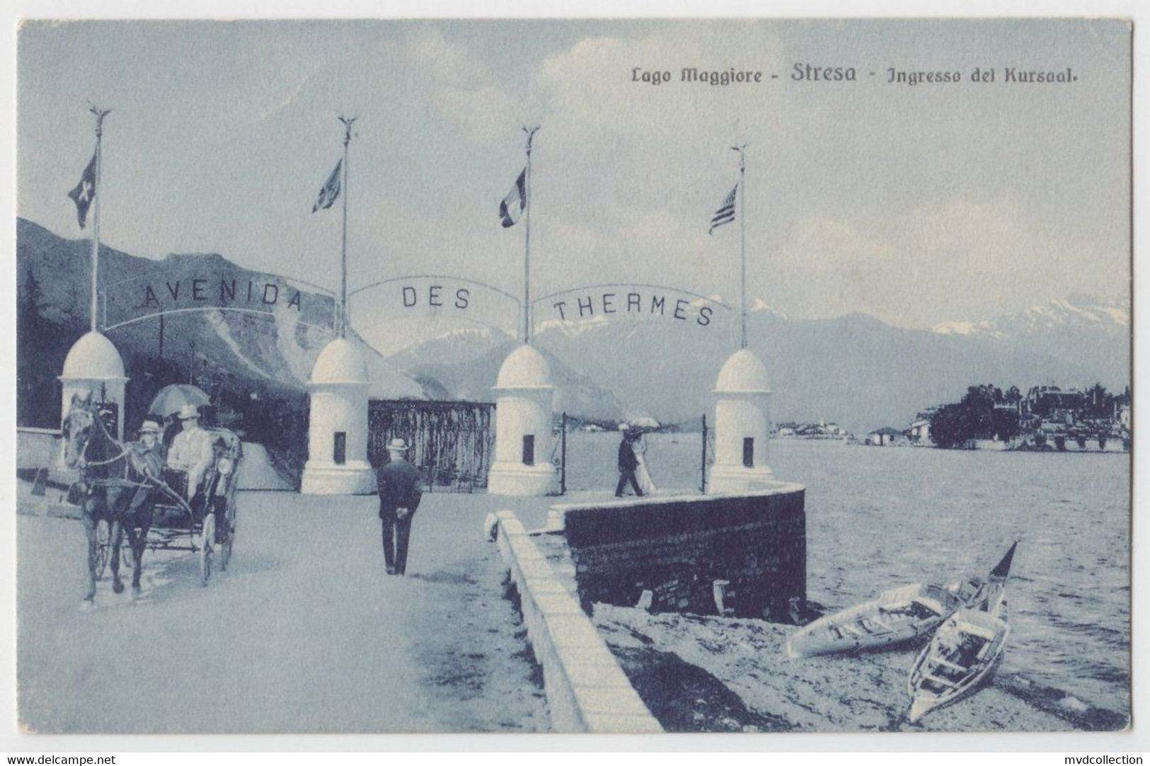 ITALY Lago Maggiore STRESA "Ingreso Del Kursaal" PC CARTOLINA - Verbania