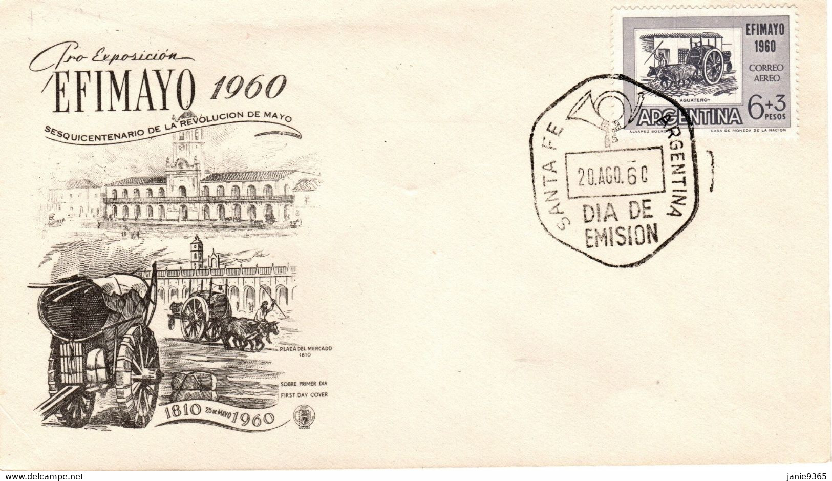 Argentina 1960 EFIMAYO,First Day Cover,stage-coaches - Diligences