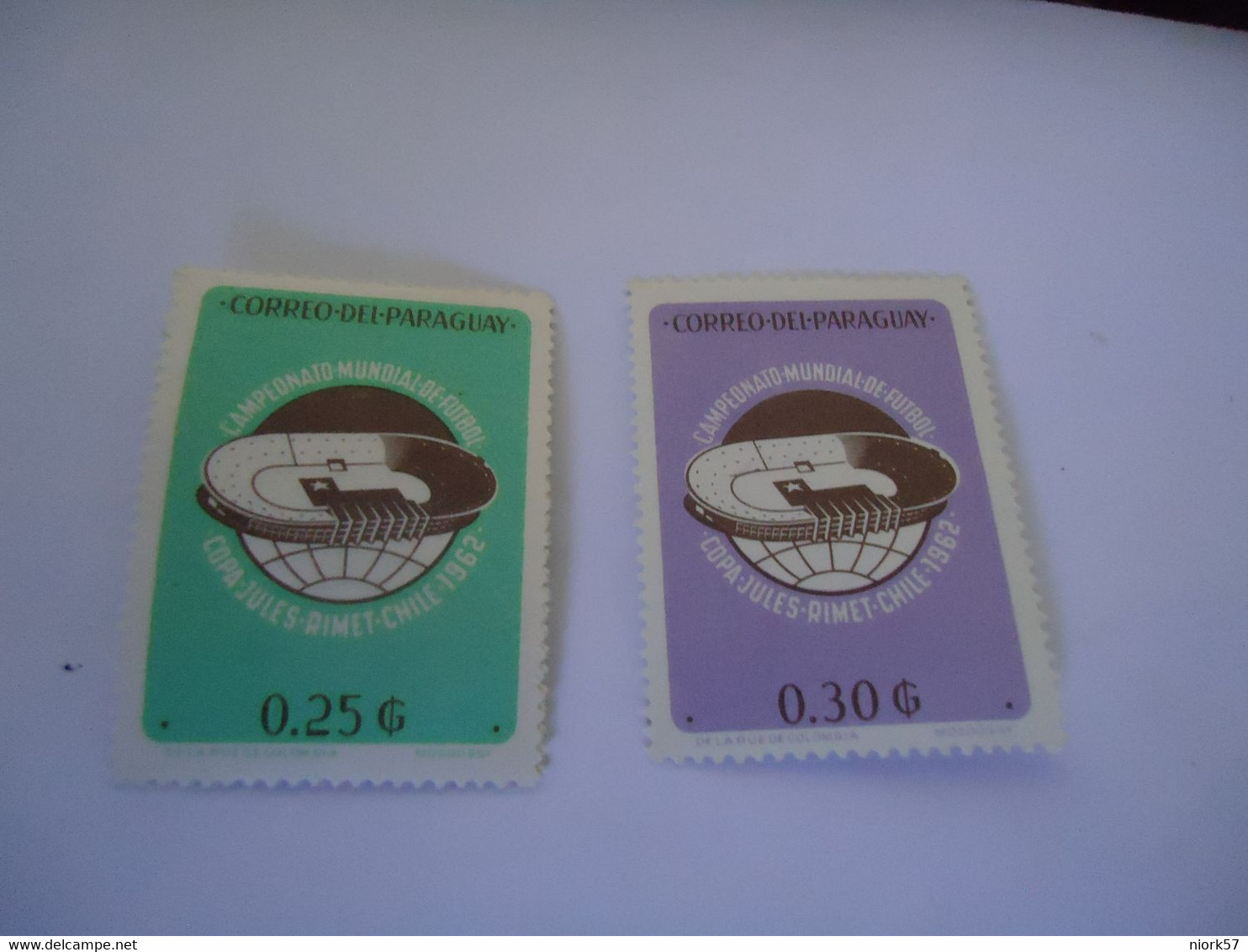 PARAGUAY  MNH  STAMPS STADIUM FOOTBALL   MUDIAL    CHILE 1962 - 1962 – Chili