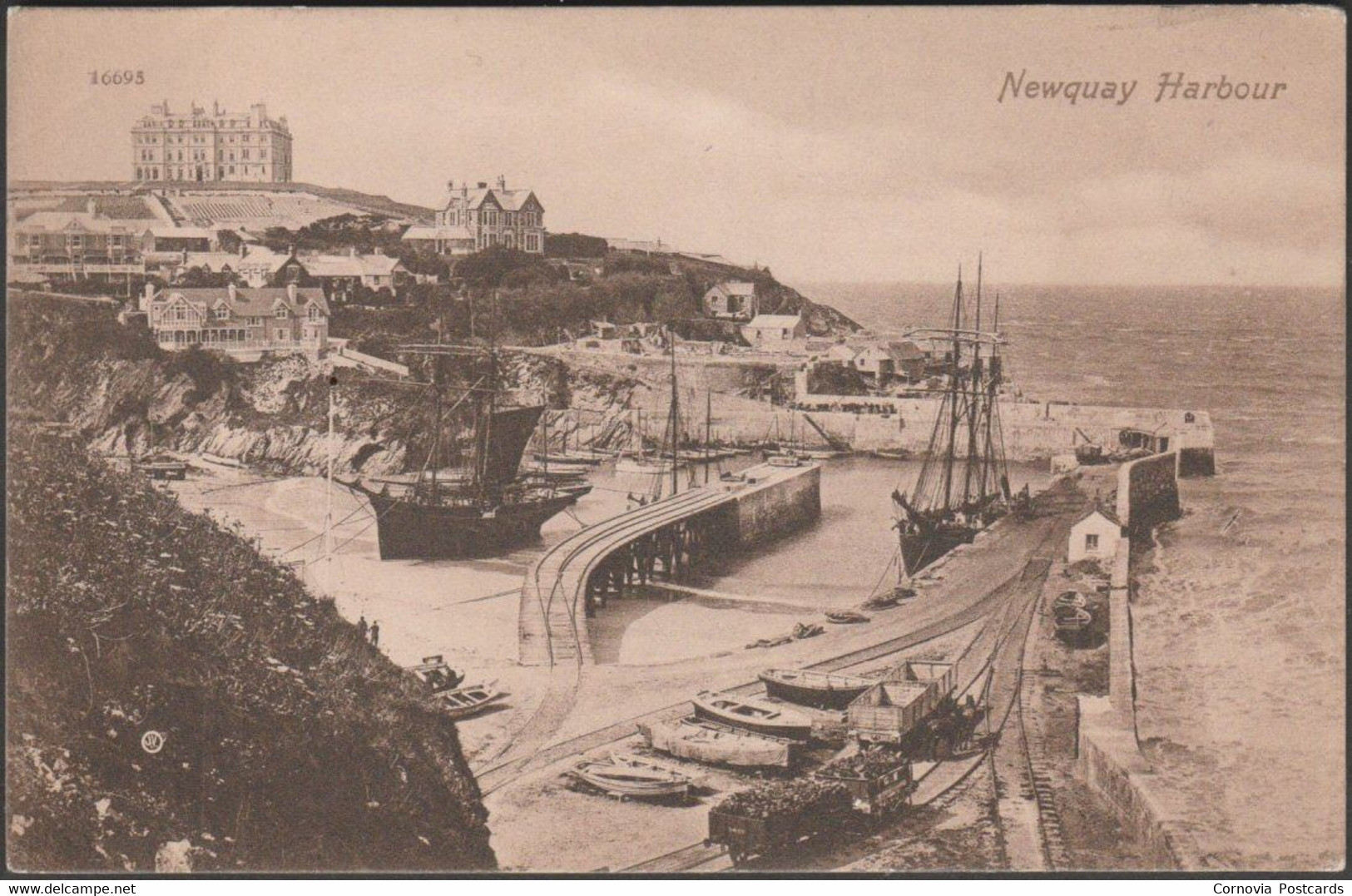 Newquay Harbour, Cornwall, C.1905-10 - Valentine's Postcard - Newquay