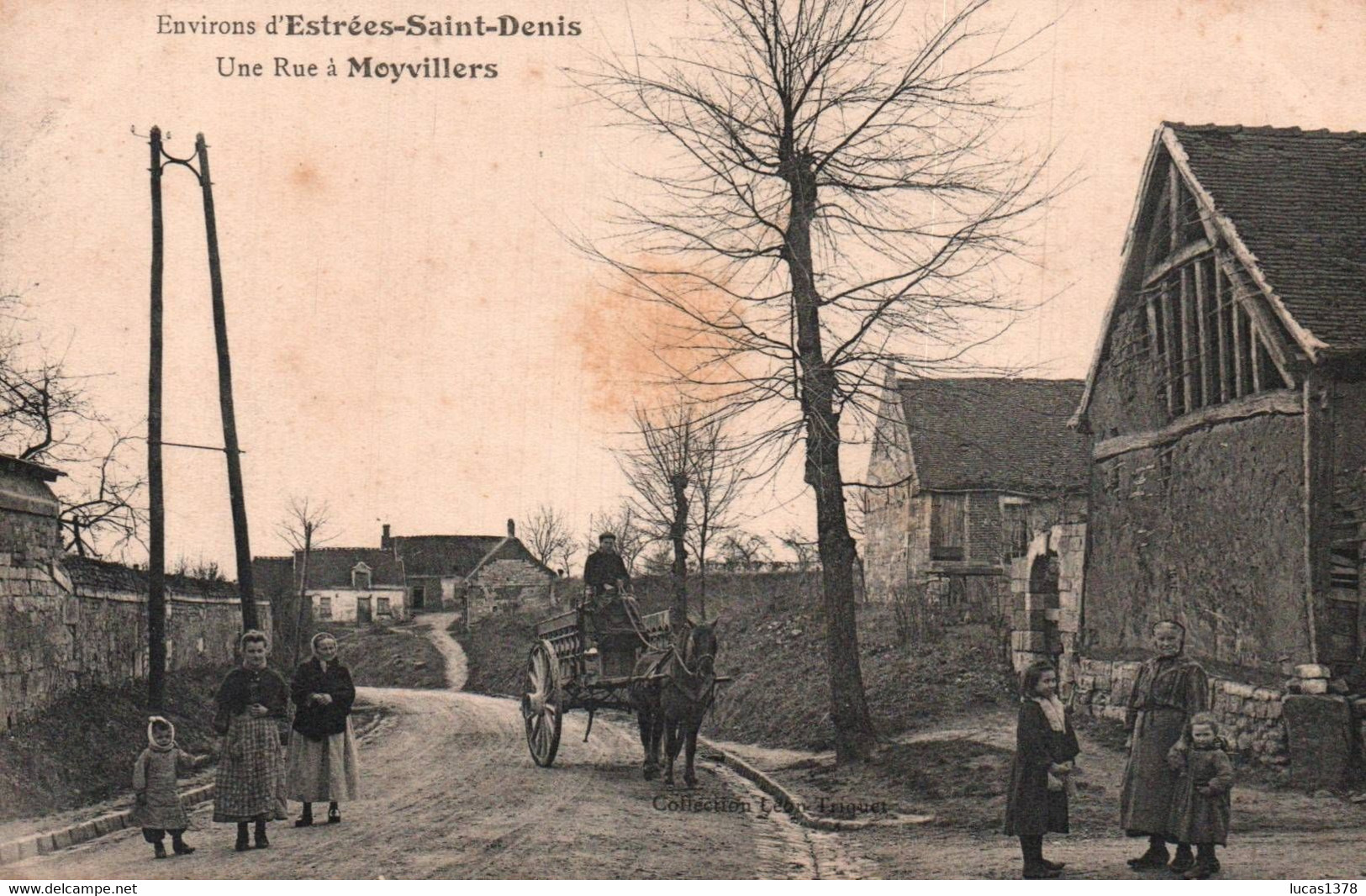 60  / ENVIRONS D ESTREES SAINT DENIS / UNE RUE A MOYVILLERS / RARE ET TRES BELLE CARTE - Estrees Saint Denis