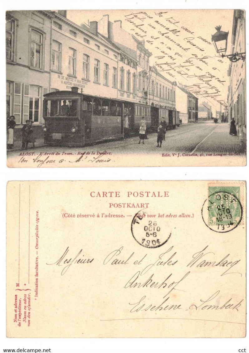 Alost  Aalst   L'Arrêt Du Tram  Rue De La Dendre     Edit V° J Cornelis   TRAM VICINAL - Aalst