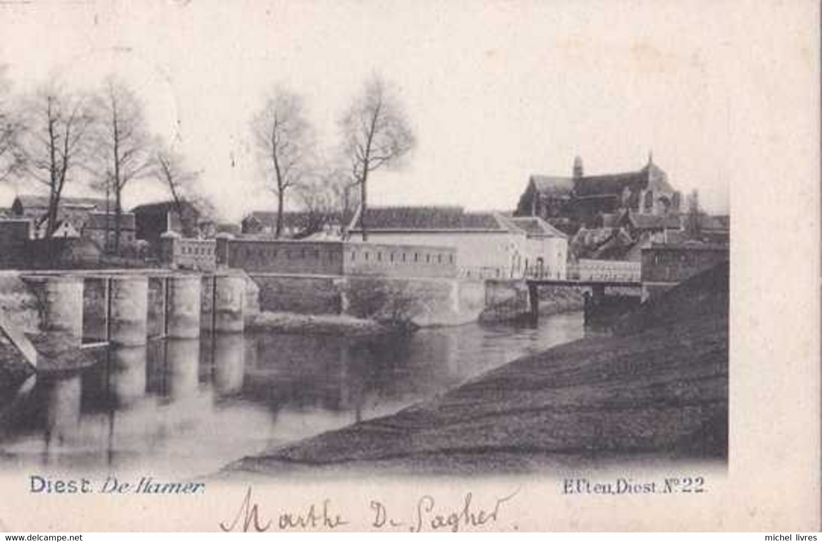 Diest - De Hamer - Circulé En 1902 - Dos Non Séparé - TBE - Diest
