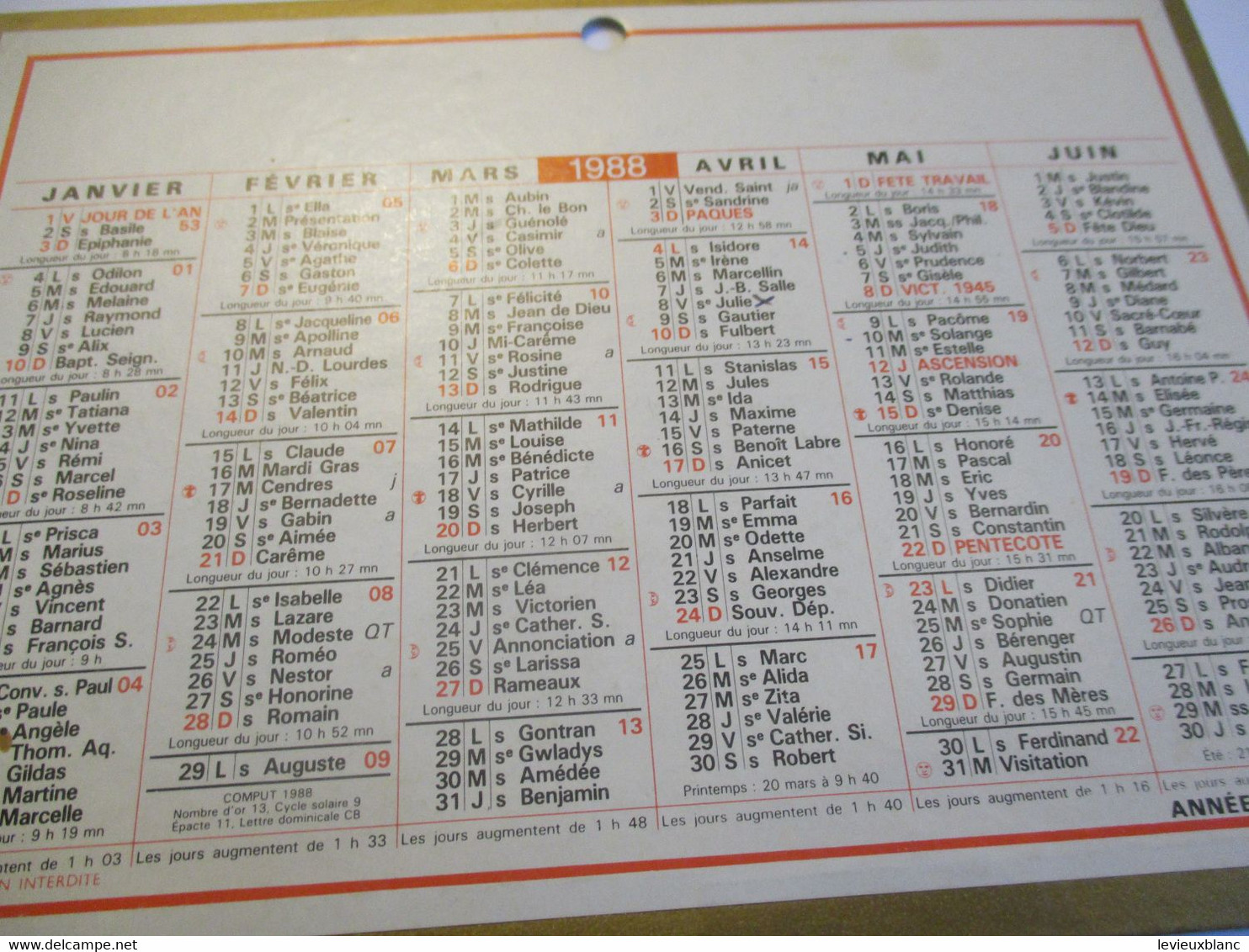 8 Petits calendriers Muraux Recto-Verso annuels /années différentes/ 1982 à 1992           CAL498