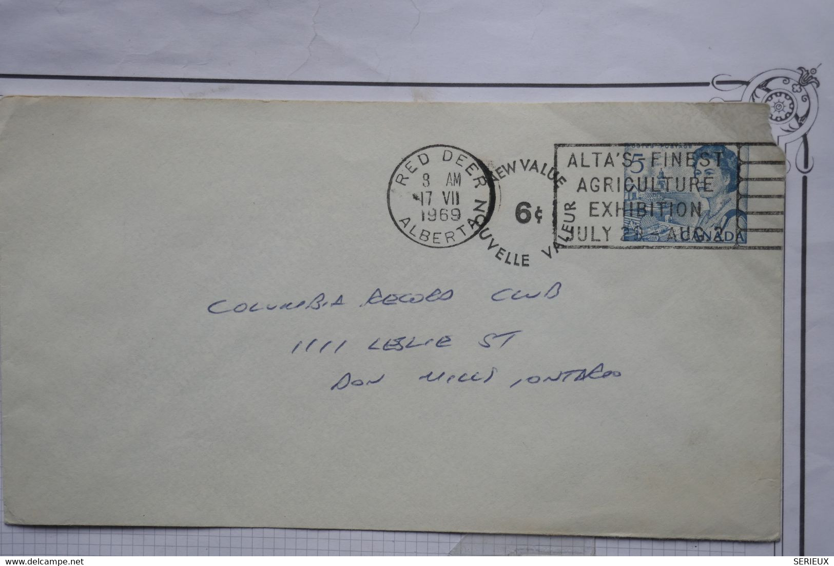 BE9 CANADA   BELLE LETTRE   1969  RED DEER  POUR ONTARIO ++AFFRANCH. INTERESSANT - Cartas & Documentos