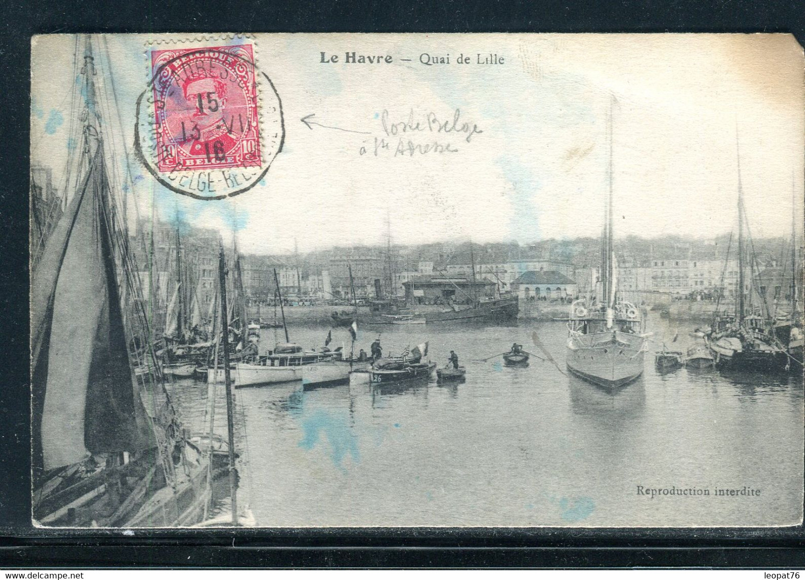 Belgique - Oblitération Ste Adresse Poste Belge Sur Carte Postale En 1916 Pour Poitiers - S 45 - Other & Unclassified