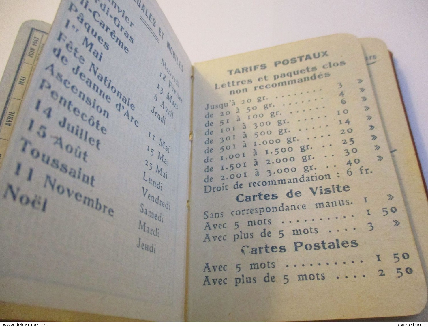 2 Petits Agendas Usagés /en L'état/  1945 - 1947       CAL501 - Petit Format : 1941-60