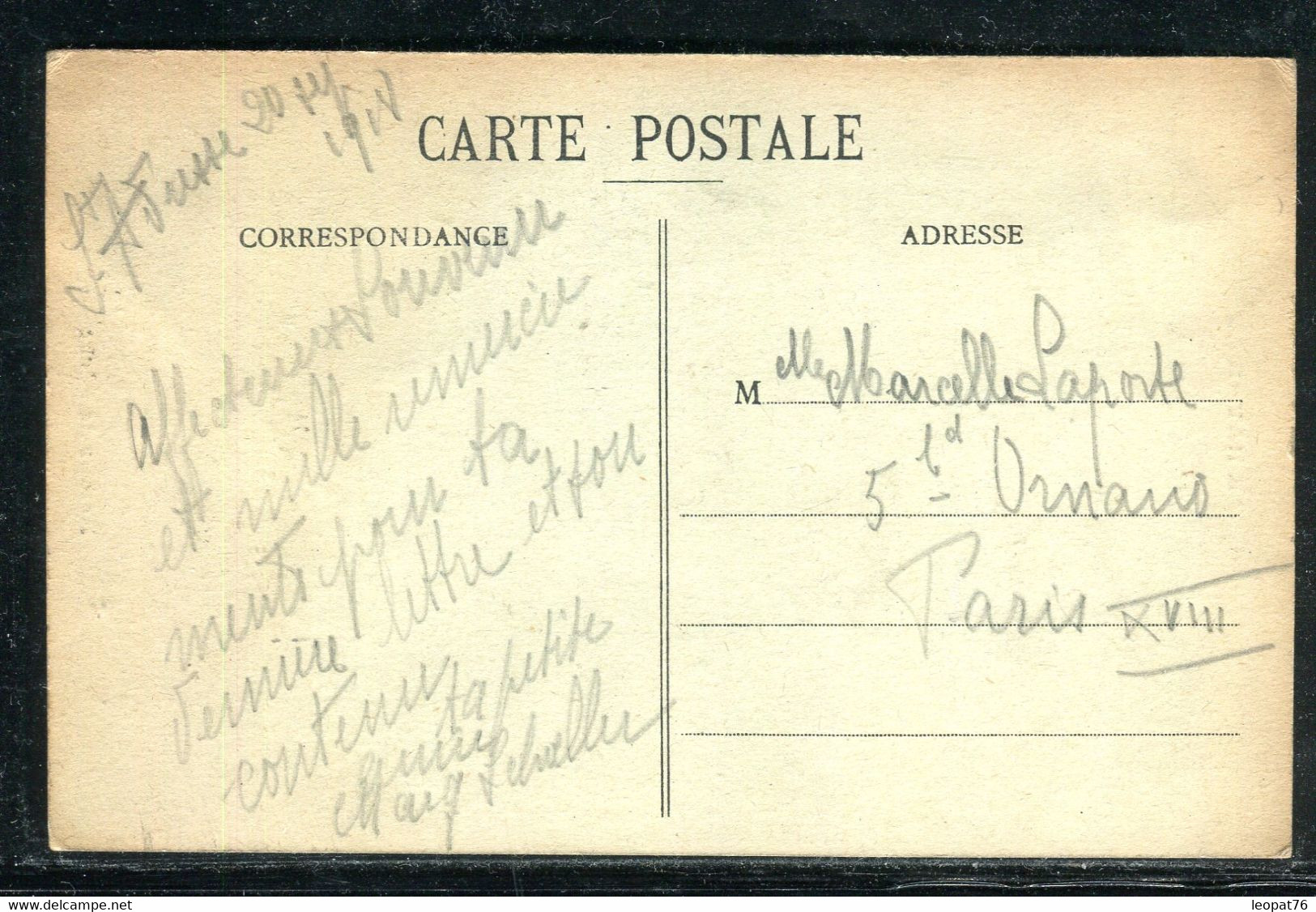 Belgique - Oblitération Ste Adresse Poste Belge Sur Carte Postale En 1918 Pour Paris  - S 67 - Otros & Sin Clasificación