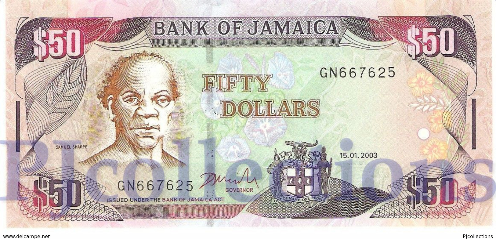 JAMAICA 50 DOLLARS 2003 PICK 79d UNC - Jamaique