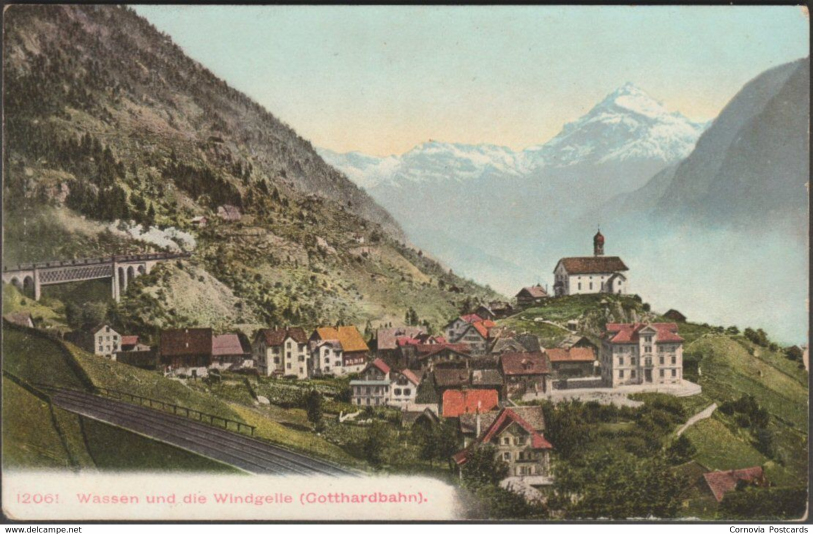 Wassen Und Die Windgelle, Gotthardbahn, C.1910 - Wehrli AK - Wassen