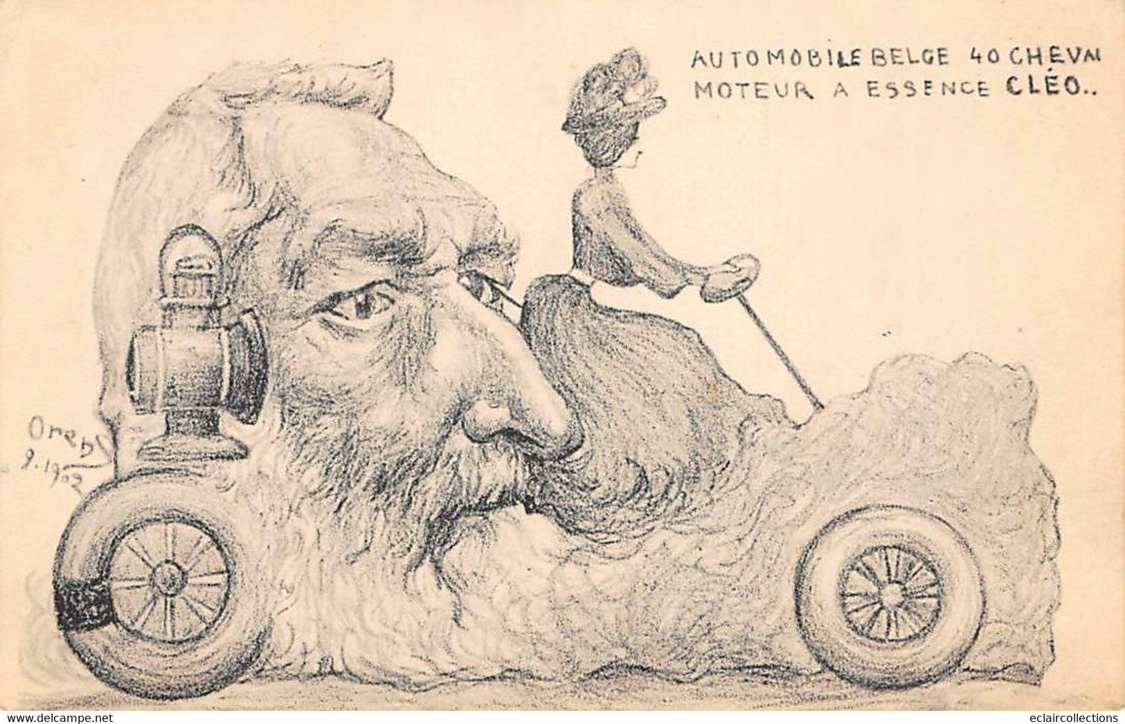 Thème Illustrateur  Orens    Automobile Belge  Moteur Essence Cléo   Politique     (voir Scan) - Orens