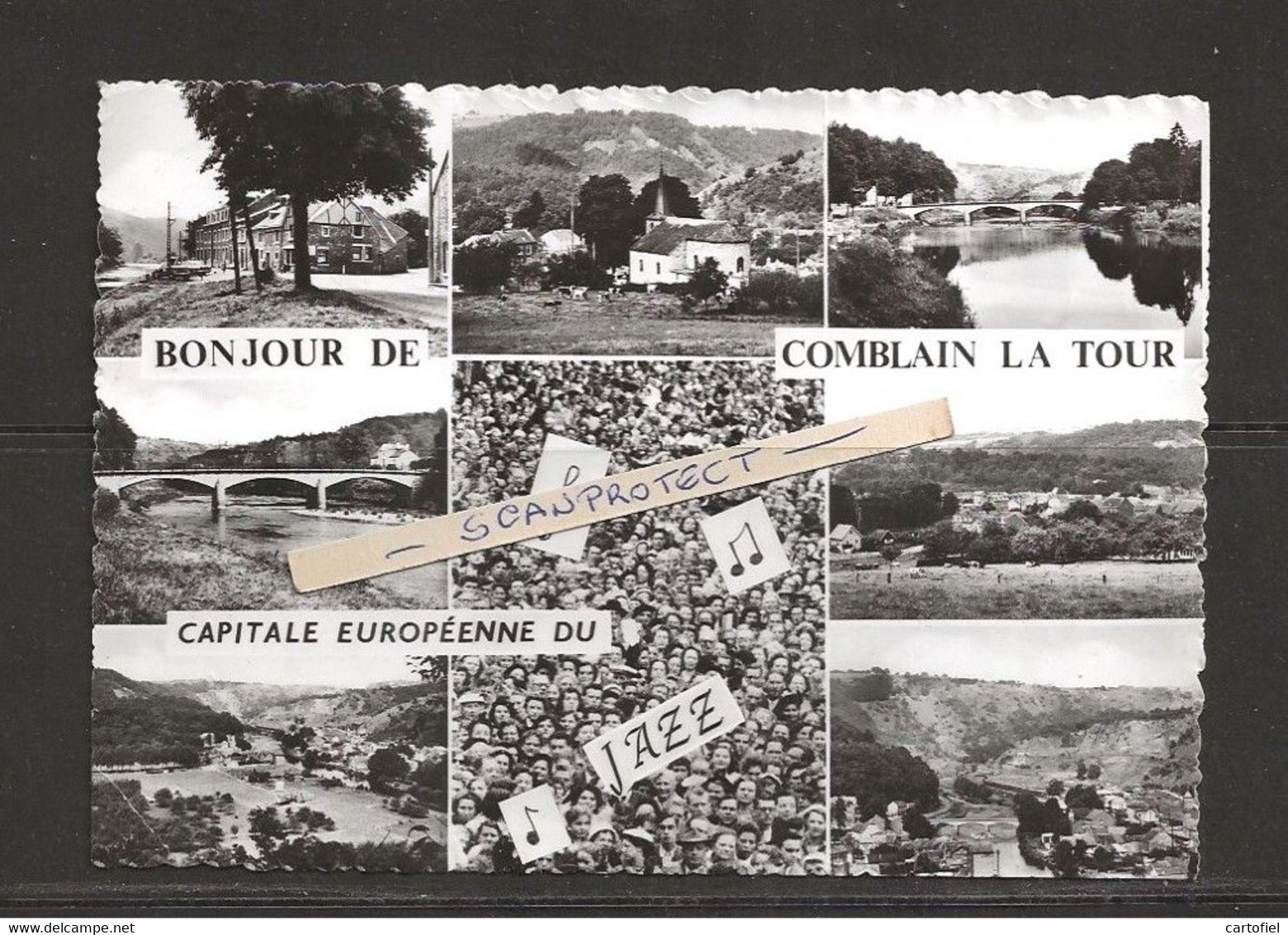 COMBLAIN LA TOUR-FESTIVAL DU JAZZ-CAPITALE EUROPIEENNE-JAZZ-MULTIVUE-CARTE ENVOYEE-1962-RARE-VOYEZ LES 2 SCANS!!! - Hamoir