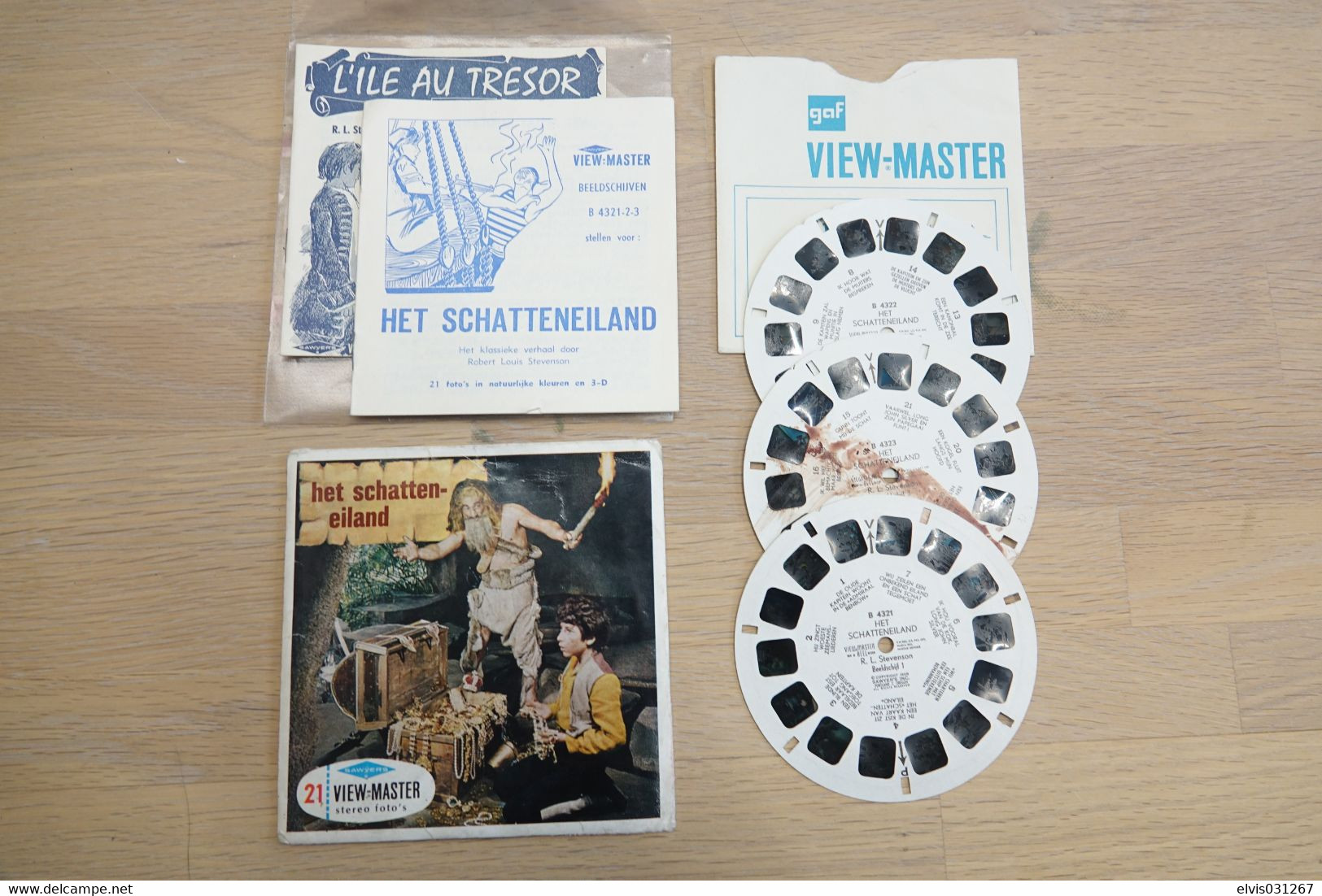 VIEW-MASTER Vintage Reels : GAF - Het Schatteneiland - L'Ile Au Tresor - Original - Reels - Viewmaster - Stereoviewer - Visionneuses Stéréoscopiques