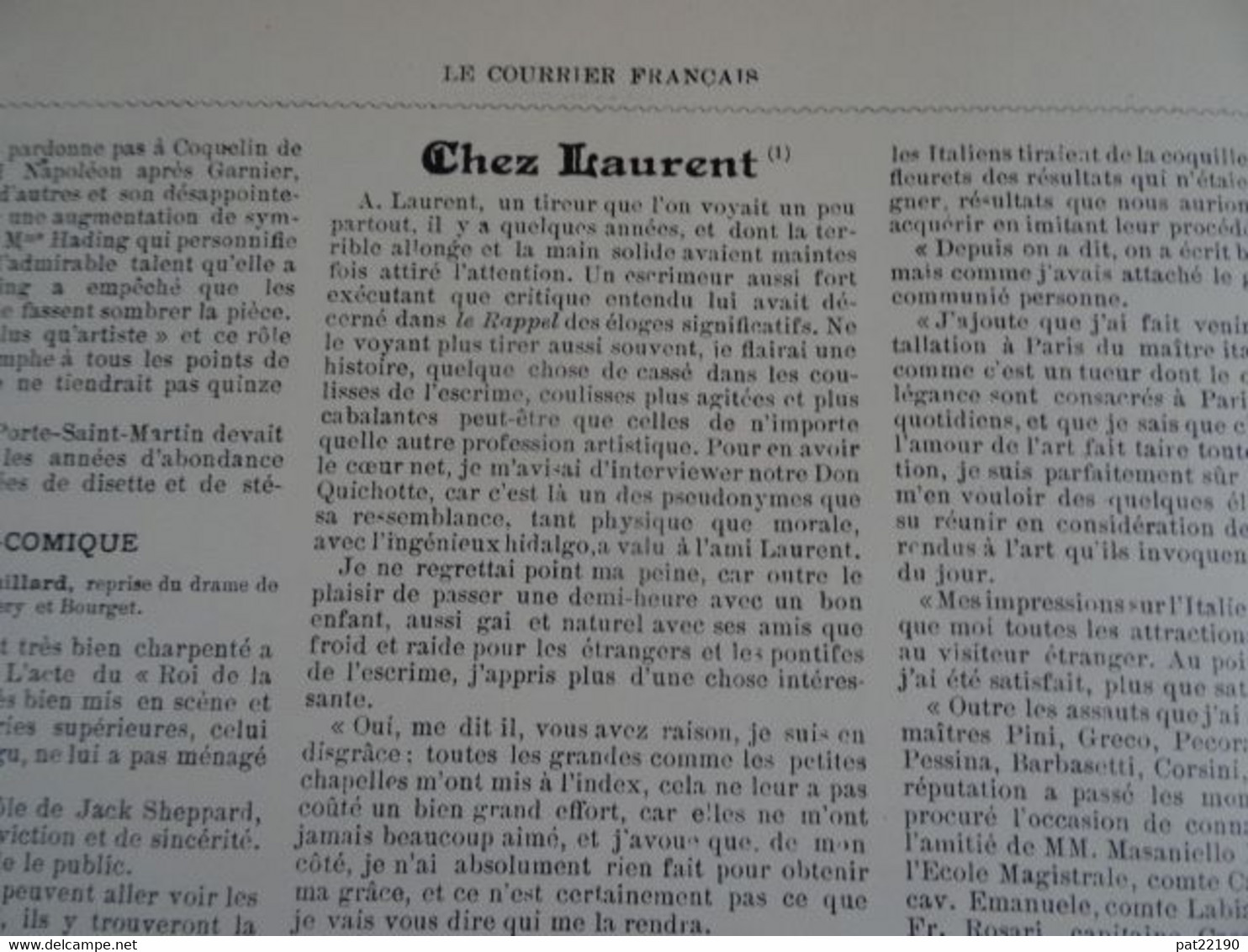 Revue Le Courrier Français 1899 Willette  Menu Diner Poule Au Pot Chez Laurent Escrime Ivrognerie Russie - Magazines - Before 1900