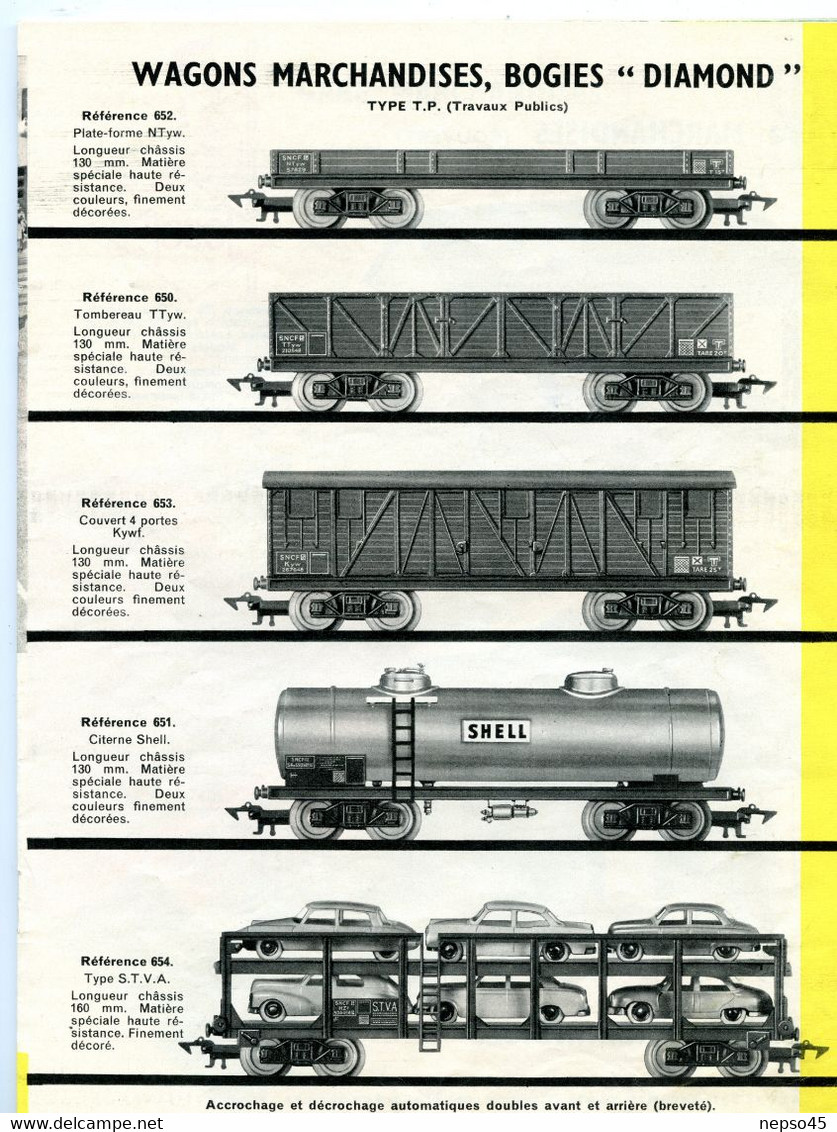 catalogue.Trains Jouef.circuits électriques.Locomotives.Motrices.Rails électriques.super wagons voyageurs 1ère classe.