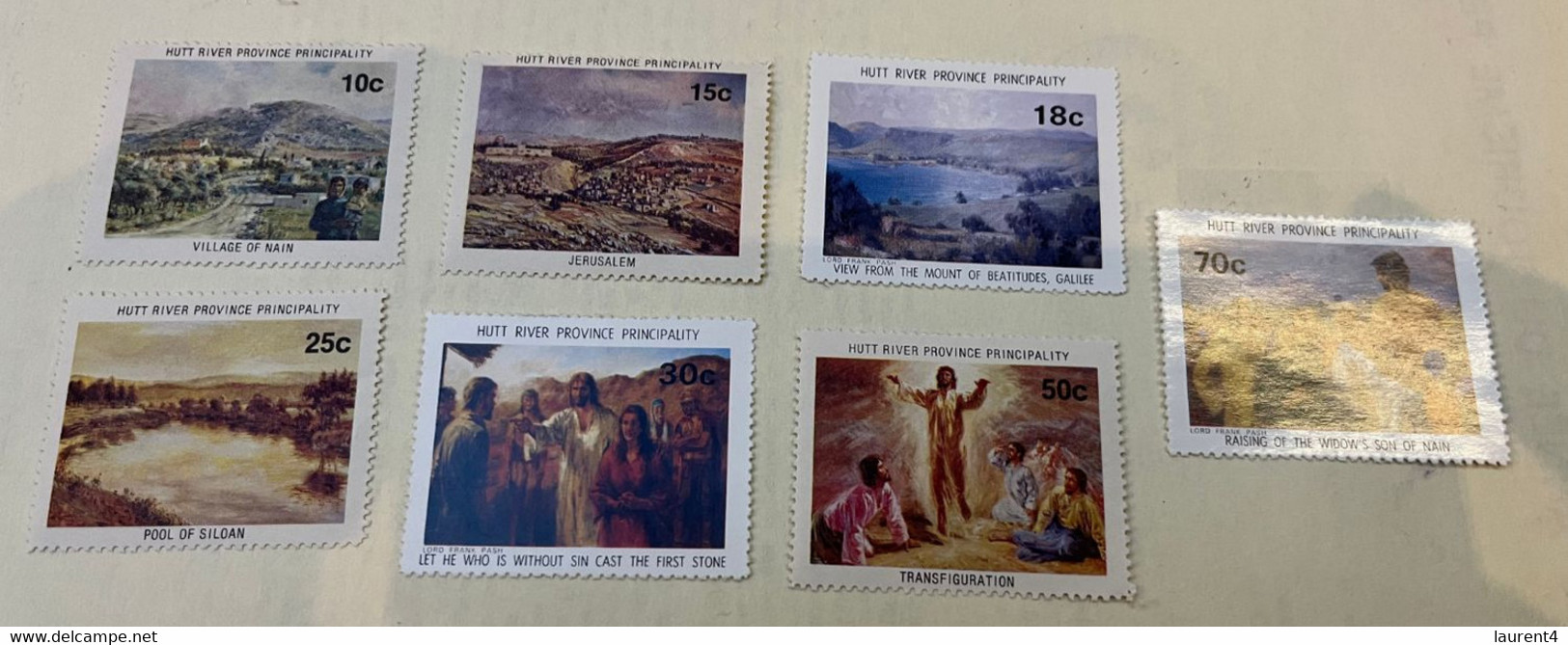 (stamp 24-9-2022) Australia - 7 Mint Cinderella Stamp - From HUTT River Province  (ART) SCARCE ! - Werbemarken, Vignetten