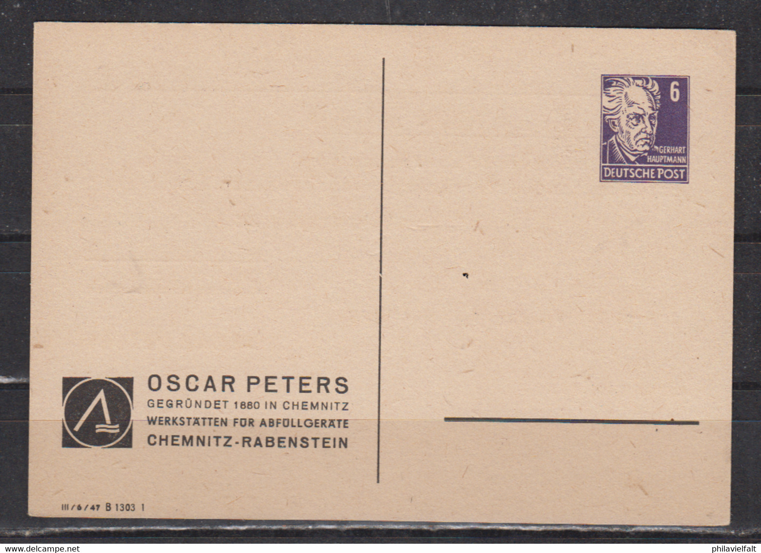 DDR Privat-GZS MiNo. PP 1/8 ** Ungebraucht " Oscar Peters/Chemnitz-Rabenstein..." - Private Postcards - Mint