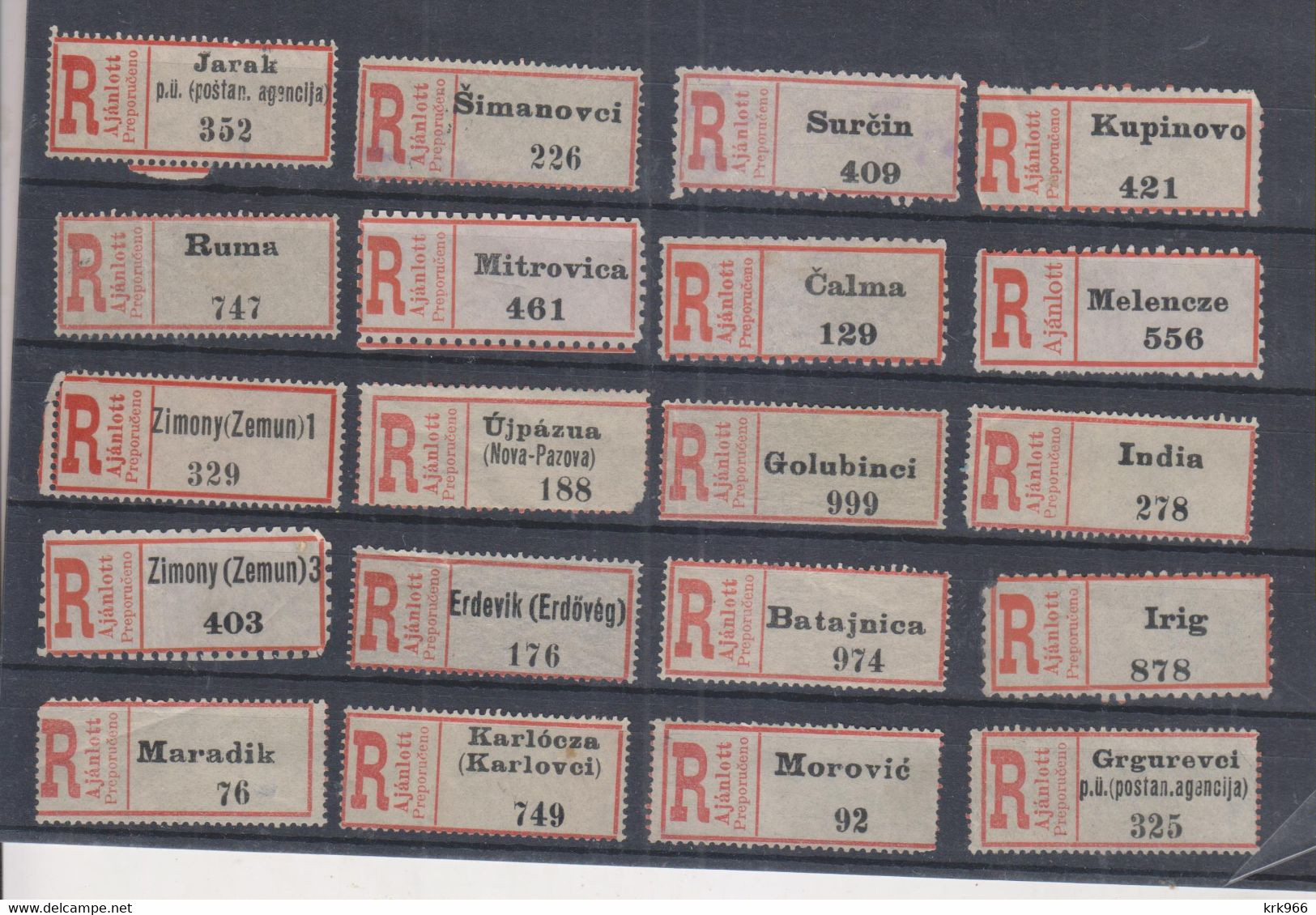 HUNGARY SERBIA  Registered Label,nice Lot - Other & Unclassified