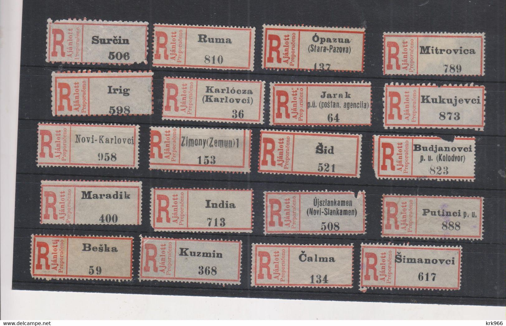 HUNGARY SERBIA  Registered Label,nice Lot - Autres & Non Classés