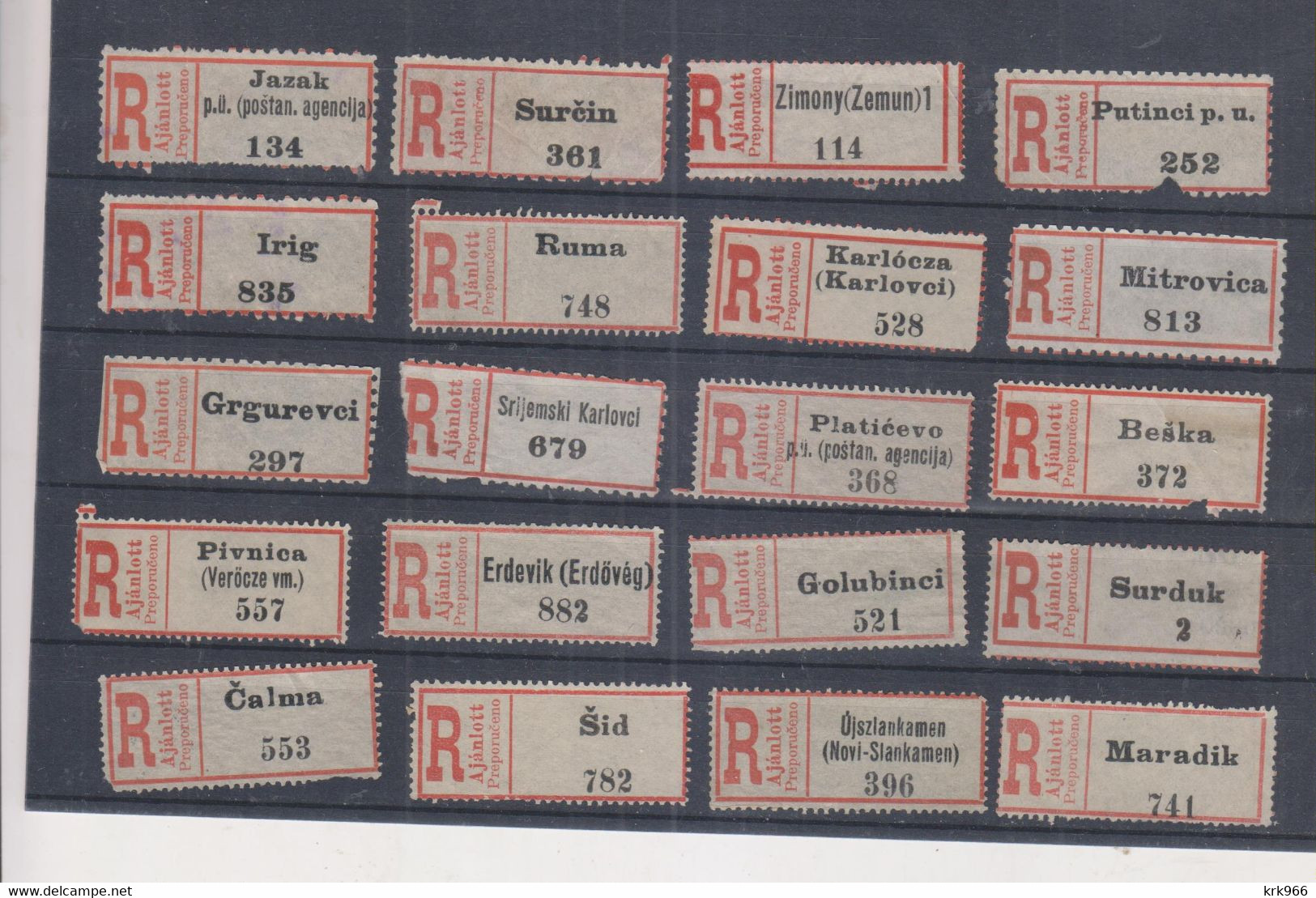 HUNGARY SERBIA  Registered Label,nice Lot - Autres & Non Classés