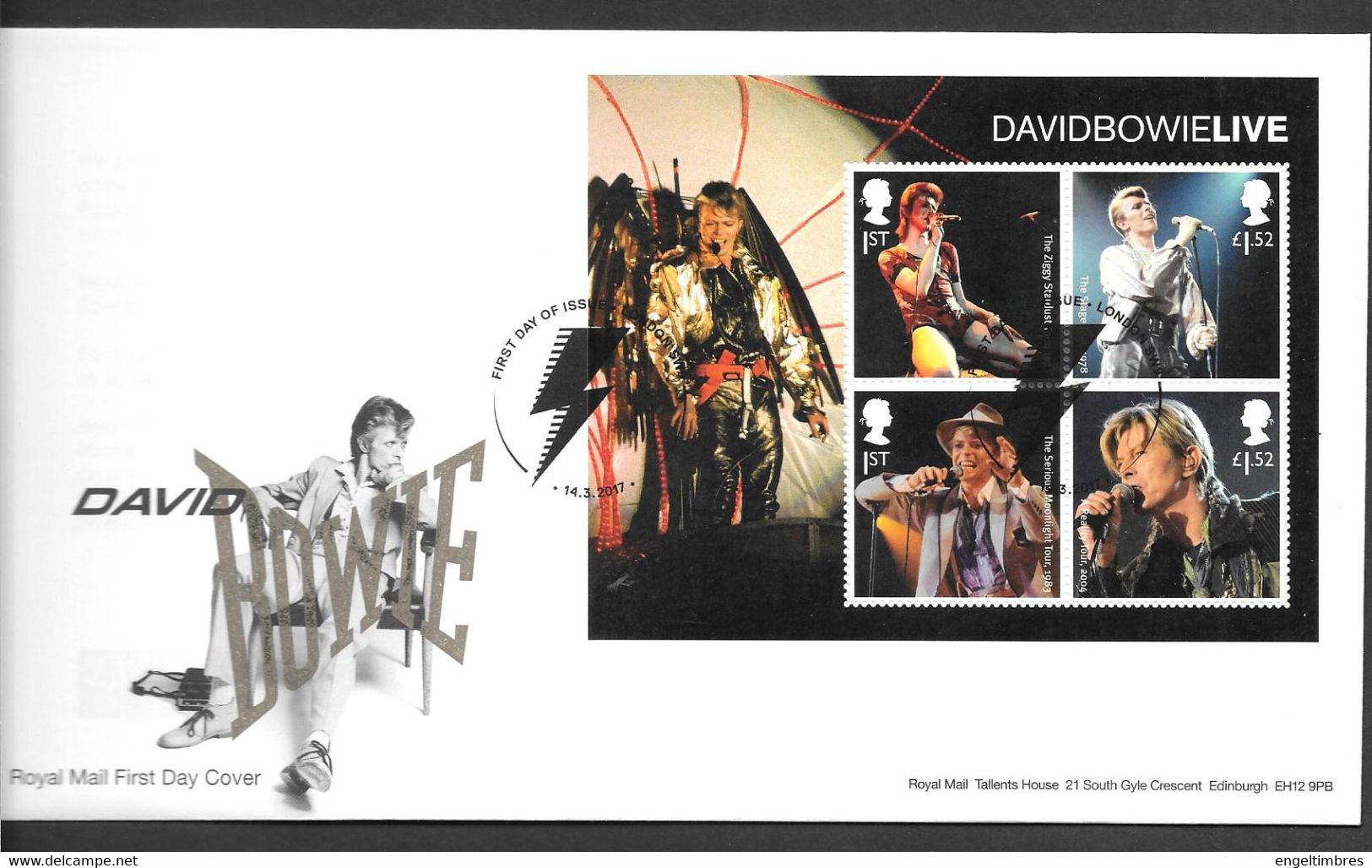 GB - 2017   David Bowie  Minisheet  -  FDC Or  USED  "ON PIECE" - SEE NOTES And Scans - Usati