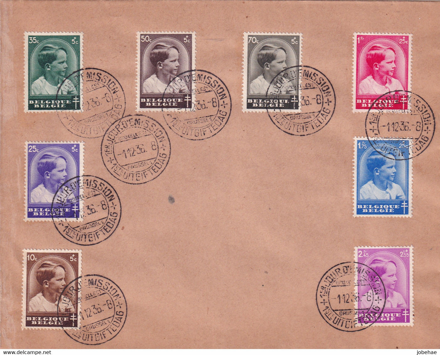 Belgie  FDC 438-445 - ....-1951