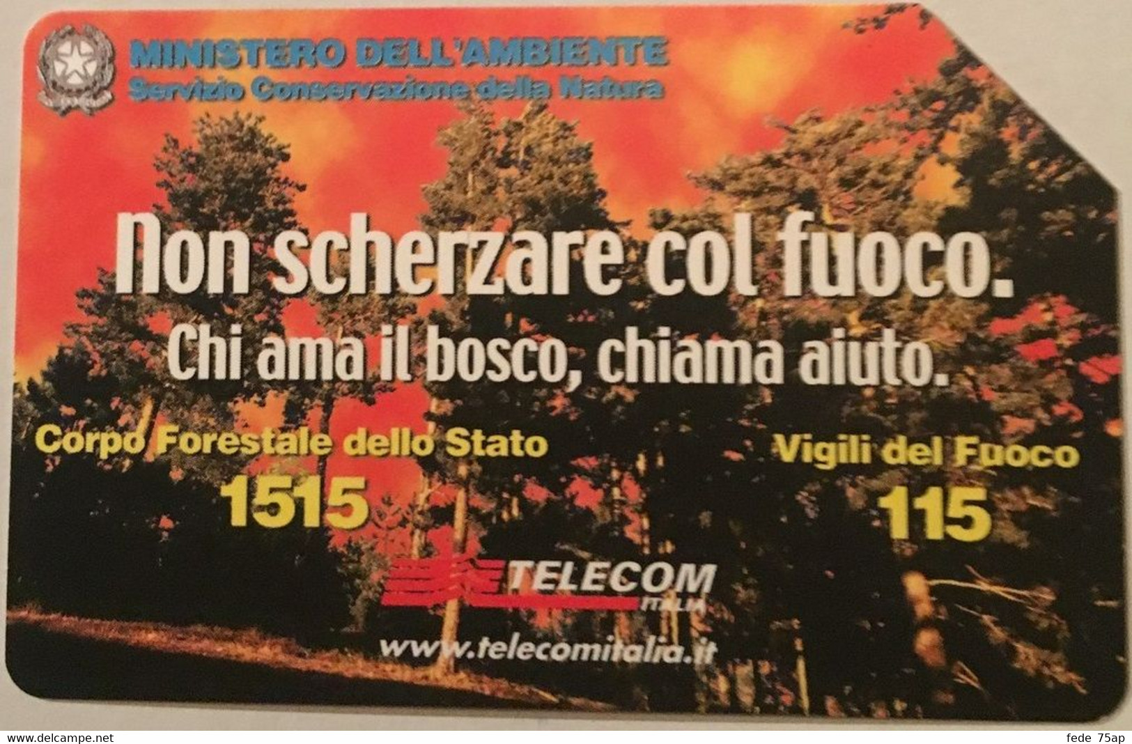 Scheda Telefonica TELECOM ITALIA "NON SCHERZARE COL FUOCO" - Catalogo Golden Lira N.1248, Usata - Firemen