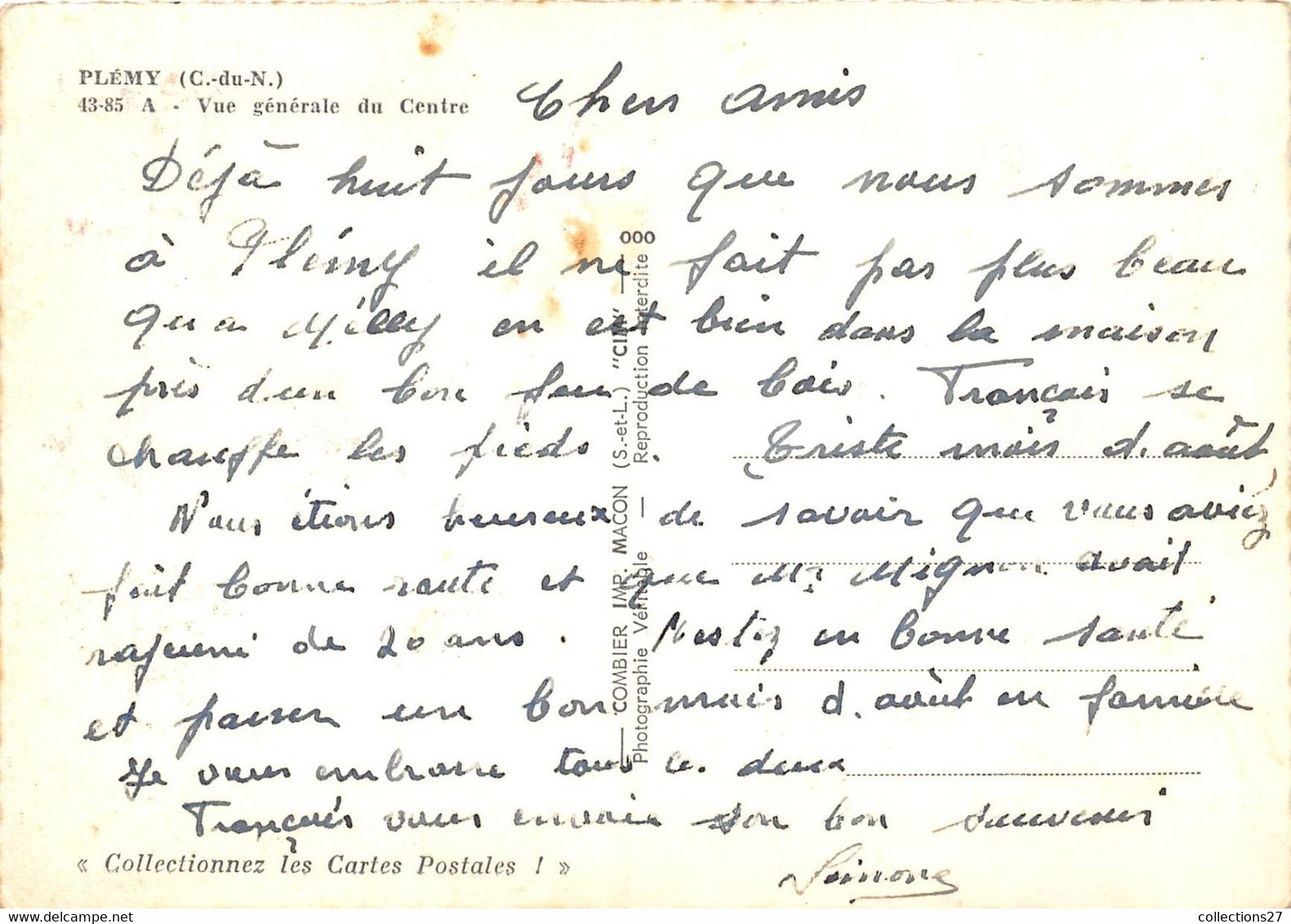 22-PLEMY- VUE GENERALE DU CENTRE - Autres & Non Classés