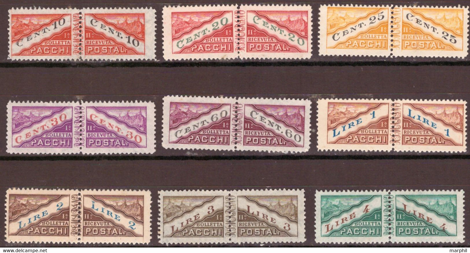 San Marino 1945 Pacchi Postali UnN°17 Selezione 9v M(*) Vedere Scansione - Parcel Post Stamps