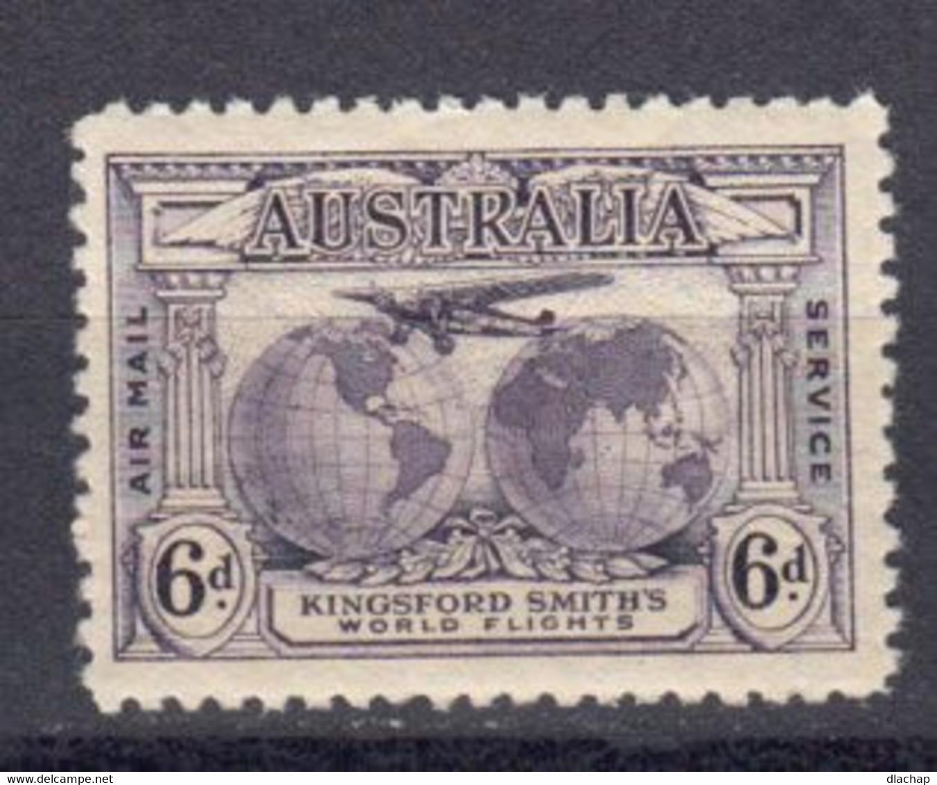 Australie 1931 Kingsford Smiths World Fligth 6d Violet Air Mail ** Neuf Sans Charniere - Neufs