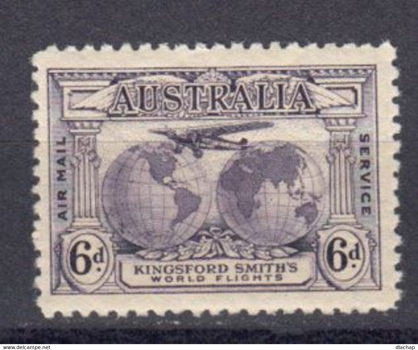 Australie 1931 Kingsford Smiths World Fligth 6d Violet Air Mail ** Neuf Sans Charniere - Nuevos