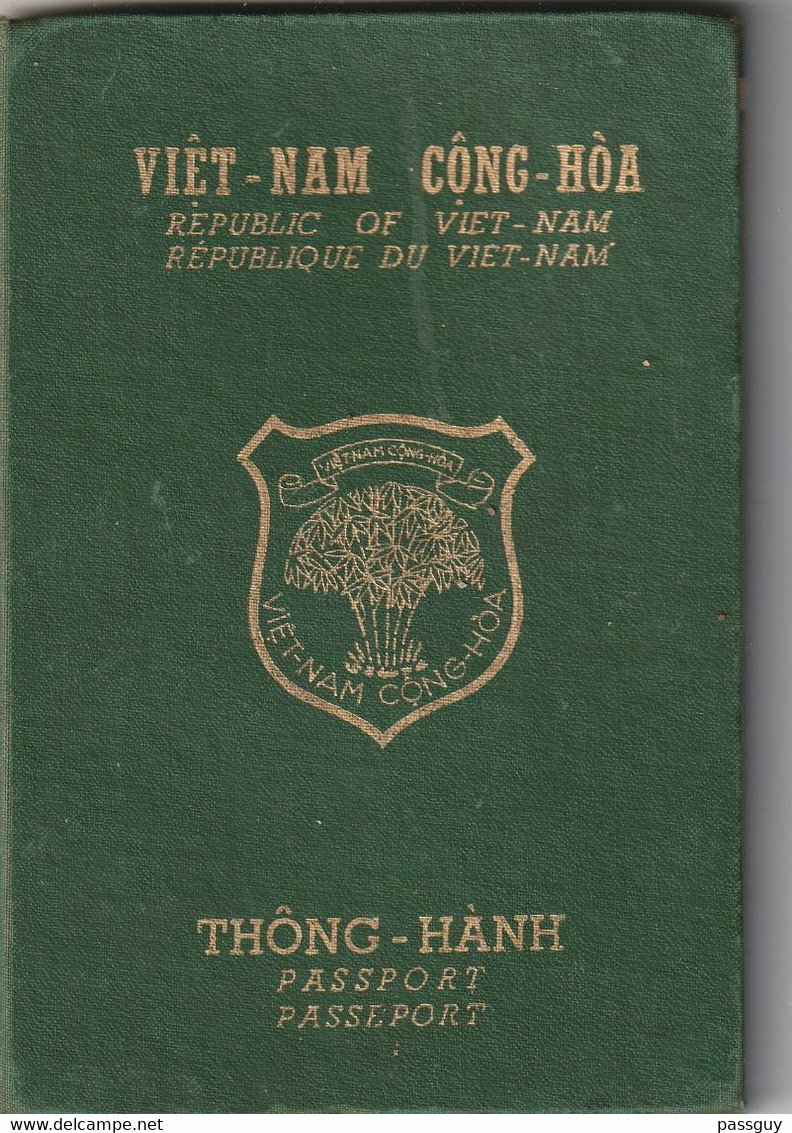 SOUTH VIETNAM Passport 1964 VIETNAM-SUD Passeport  – Reisepaß – Revenues/Fiscaux - Documenti Storici