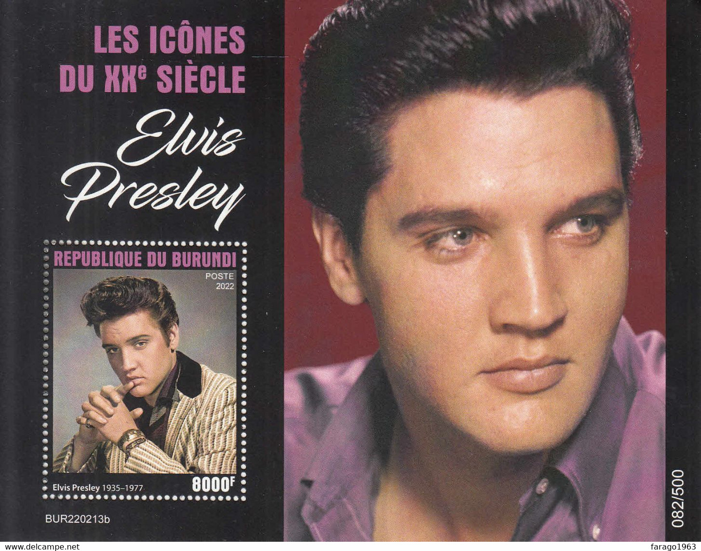 2022 Burundi "Elvis" Rock Music Complete Set Of 2 Sheets  MNH  @ BELOW FACE VALUE - Elvis Presley