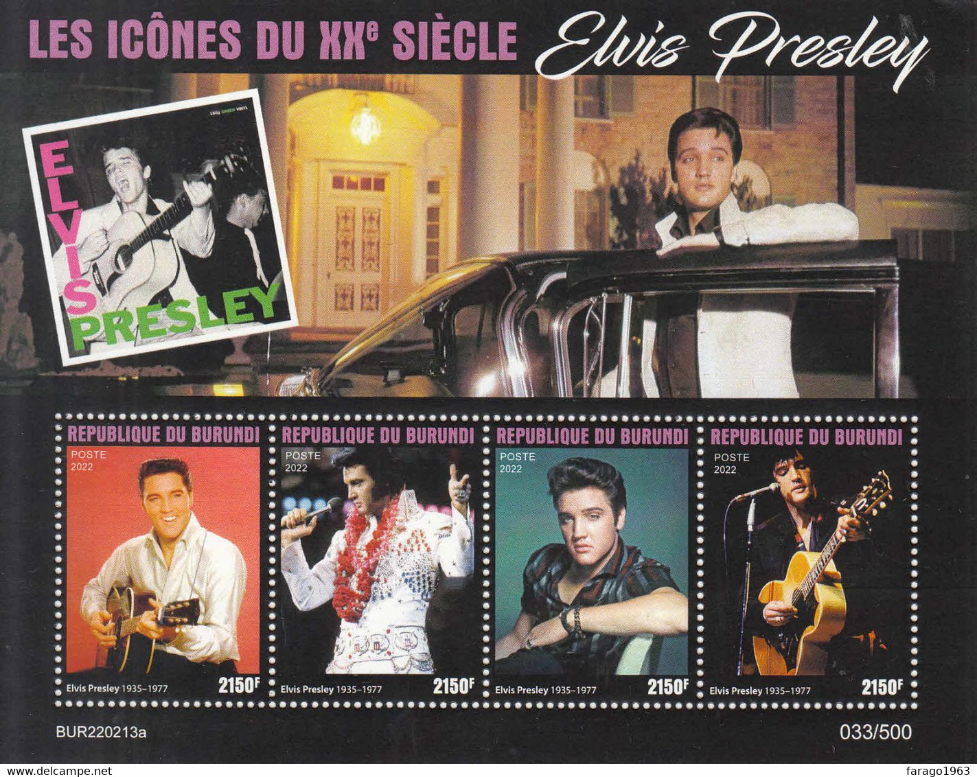 2022 Burundi "Elvis" Rock Music Complete Set Of 2 Sheets  MNH  @ BELOW FACE VALUE - Elvis Presley