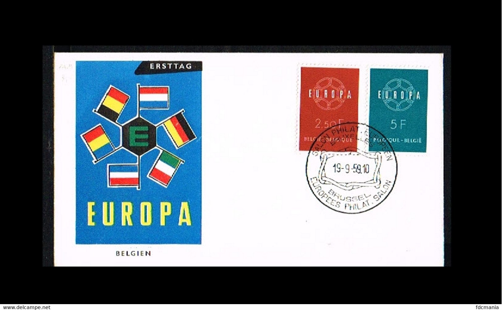 1959 - Belgium FDC - Europe CEPT - Cancel Bruxelles-Brussel [TB102] - 1951-1960