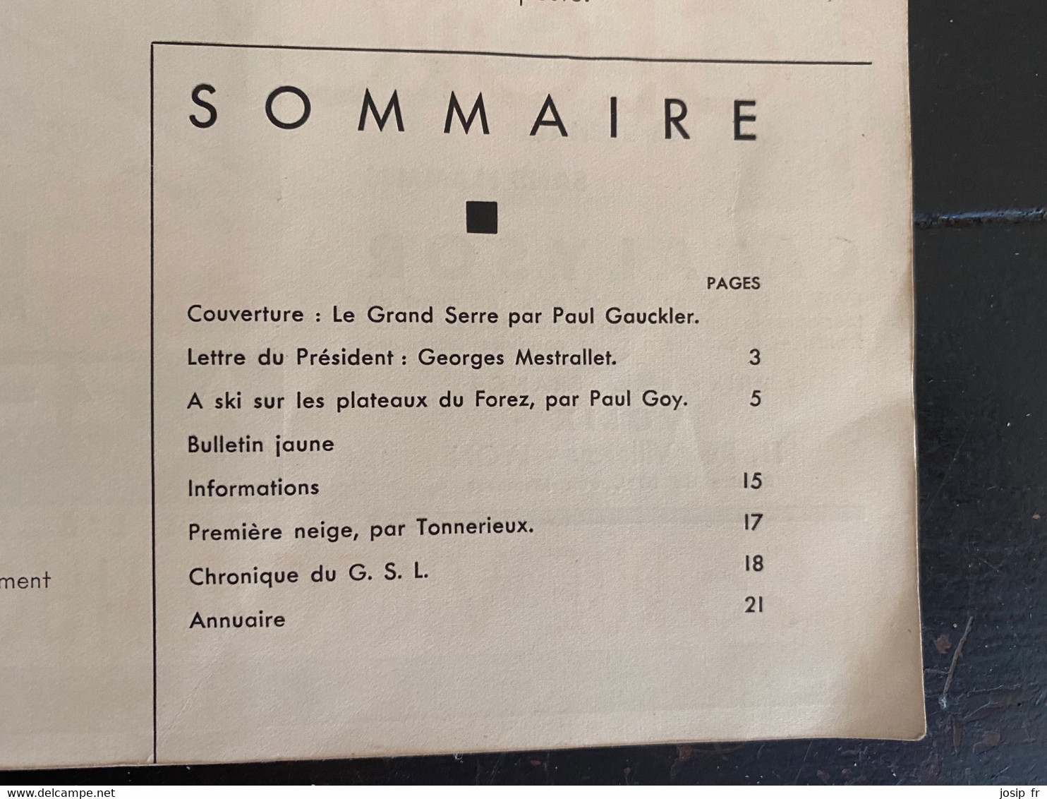 BULLETIN DU GROUPE SKIEUR DE LA SECTION DU CAF DE LYON- HIVER 1933-34- SUPPLÉMENT JAUNE, COURSE EN SKI- LE FOREZ - Rhône-Alpes