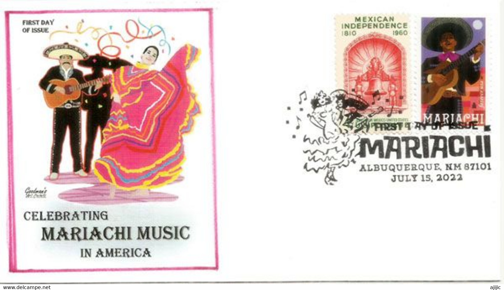 Celebrating MARIACHI MUSIC In America FDC 2022 ALBUQUERQUE. NEW-MEXICO - 2011-...