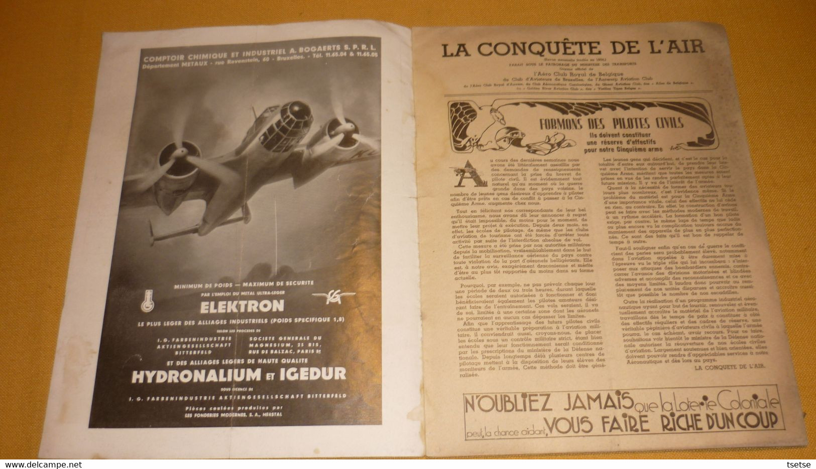 Revue " La Coquète De L'Air " - 1er Novembre 1938 / Articles Et Pub Sabena , SABCA, Junkers, Hispano-Suza - Otros & Sin Clasificación