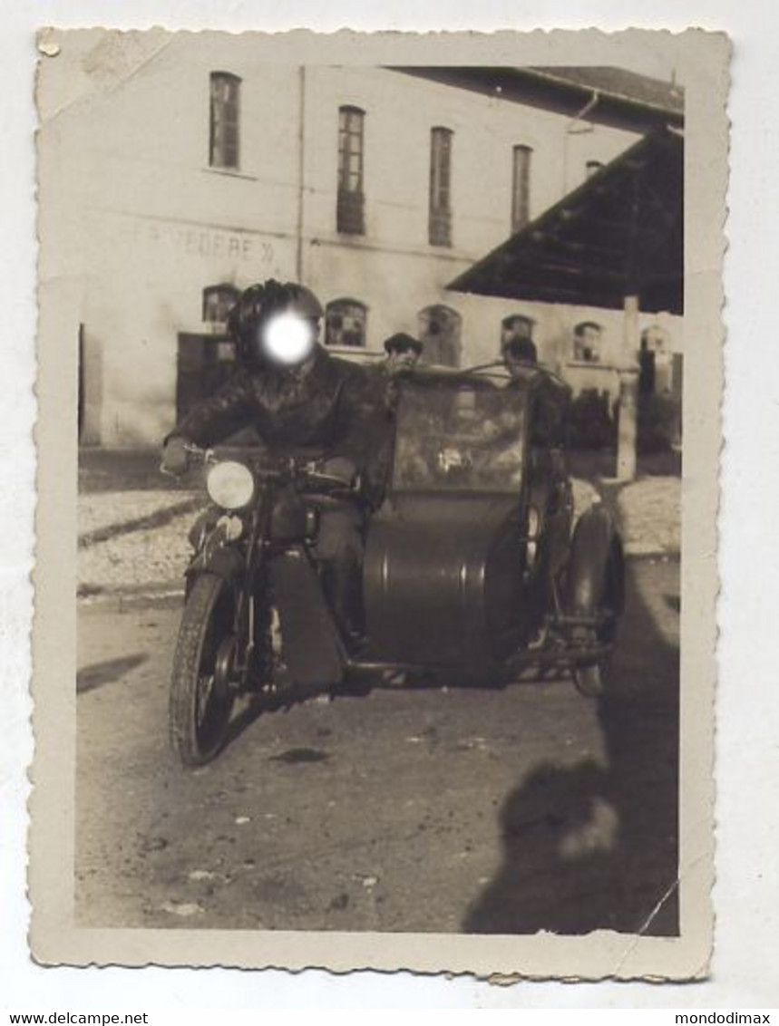 FOTO BERSAGLIERE CON MOTO E SIDECAR  V366* - Guerra, Militari