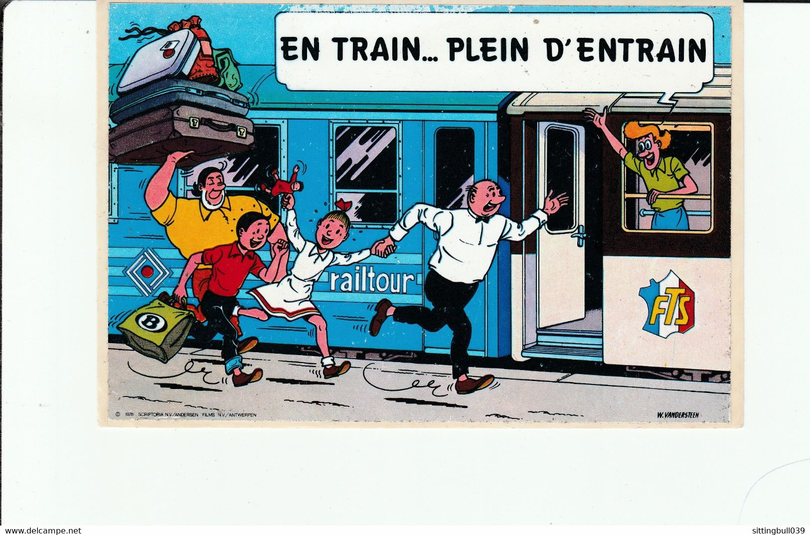 VANDERSTEEN. BOB Et BOBETTE + Lambique, Sidonie, Jérôme. Très RARE Autocollant PUB RAILTOUR. 1978. COLLECTION ! - Autocollants