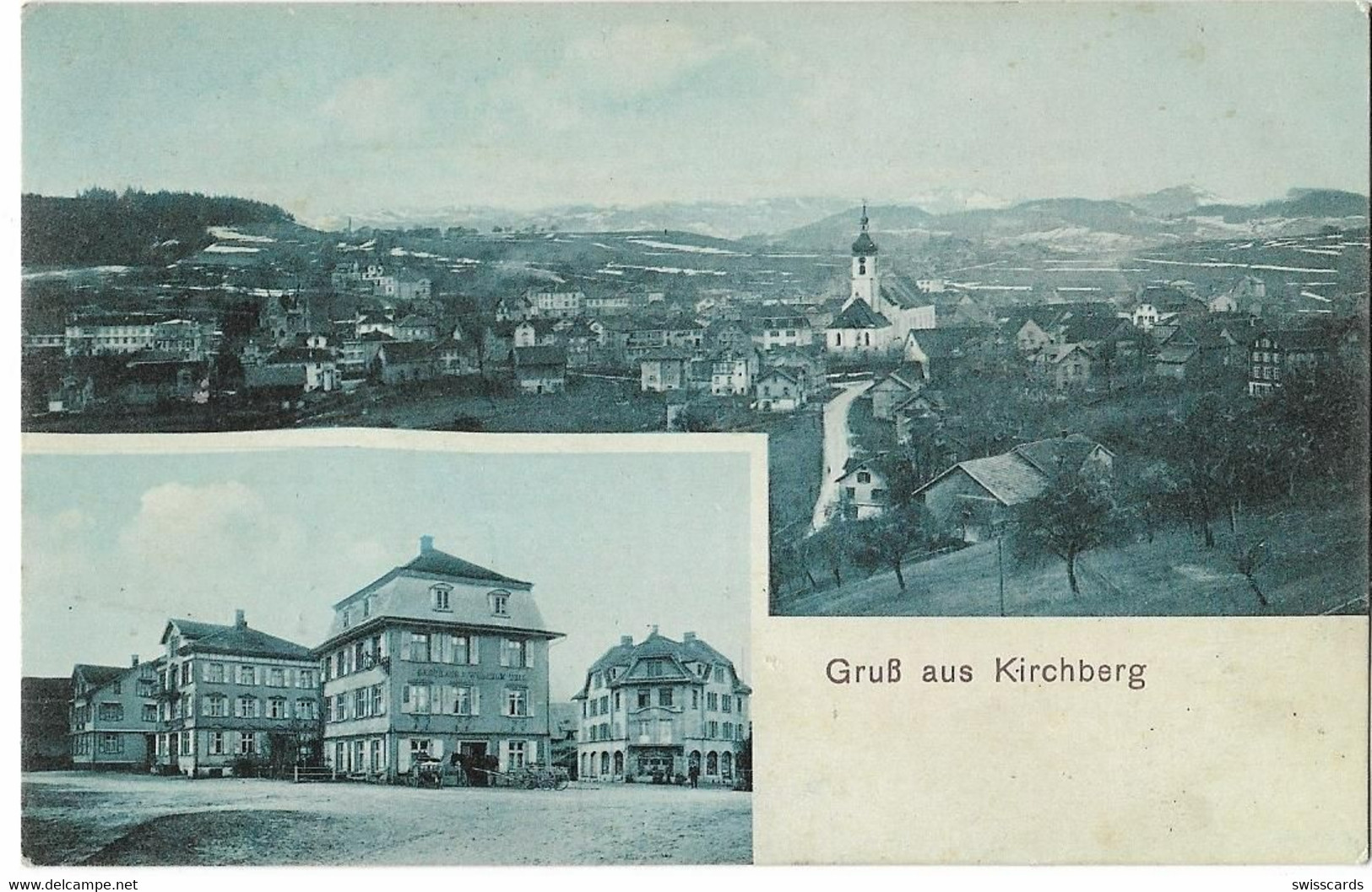 Gruss Aus KIRCHBERG: 2-Bild-AK Mit Gasthaus W. Tell 1911 - Kirchberg